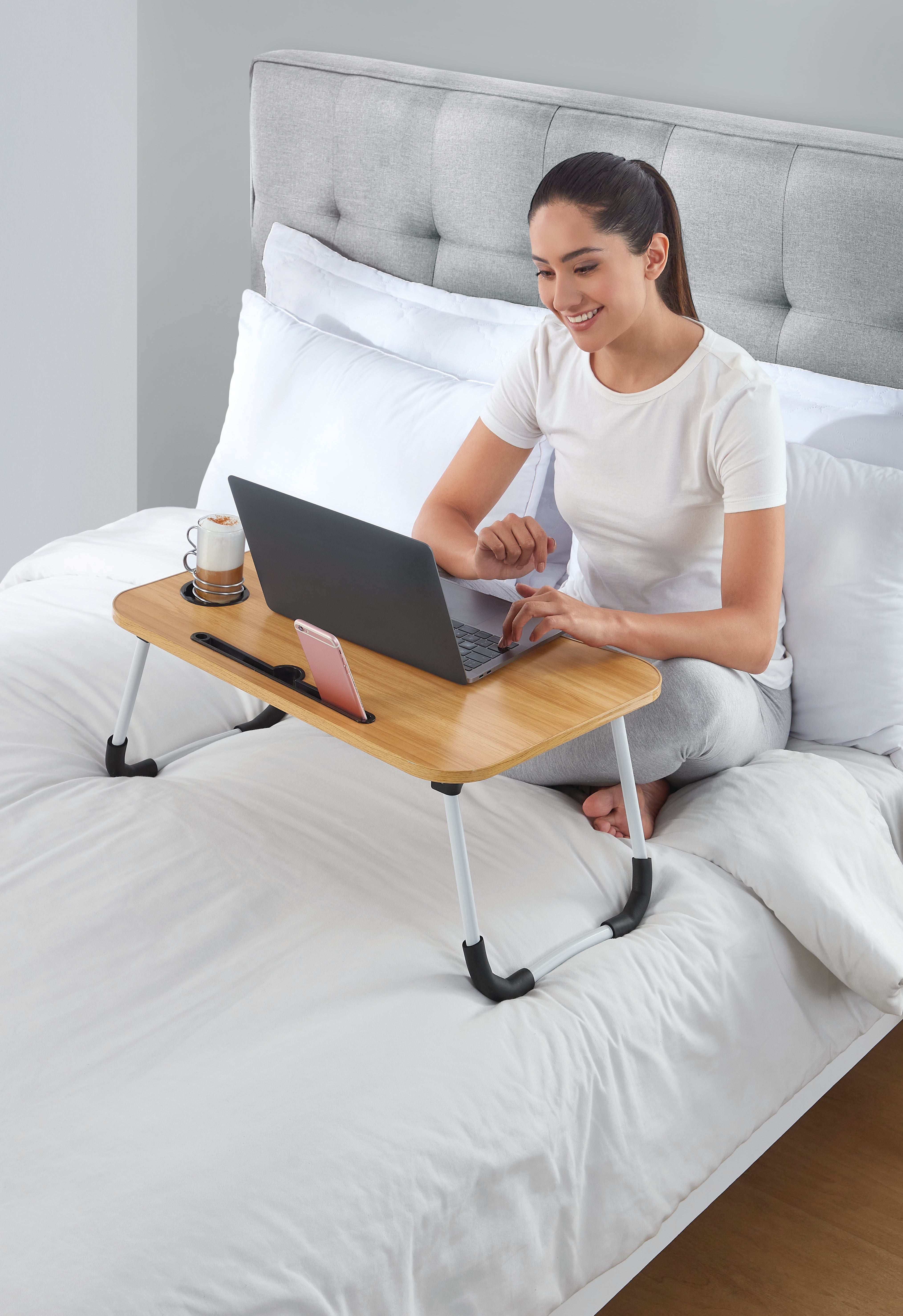 Portable Laptop Desk with Adjustable Height - Lightweight & Foldable for Home, Office, or Travel Use - Perfect for Working, Studying, or Watching Movies in Bed or on the Couch