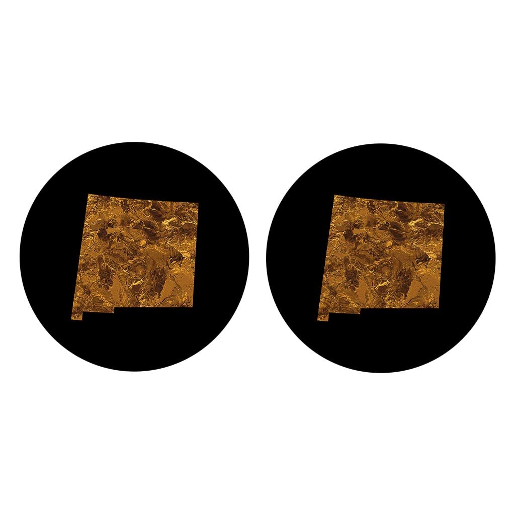Joyride Home Décor 2-Pack Modern Copper New Mexico Ceramic Car Coasters - 2.65 Inch Round Non-Slip Cup Holders for Vehicles - Protect Your Car Interior & Express Your Style - Perfect for Road Trips, Commuting & Daily Coffee Runs
