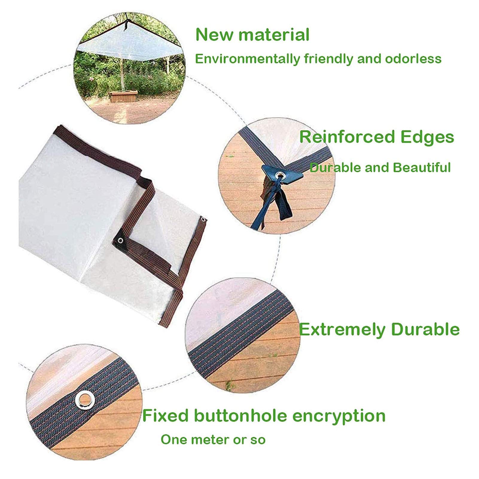 Heavy Duty Clear Waterproof Tarps 16x26ft - Transparent Weatherproof Tarpaulin with Reinforced Grommets for Outdoor, Garden, Patio Cover, Sunshade & More | Perfect for Camping, Construction, Pool Cover & Emergency Shelter