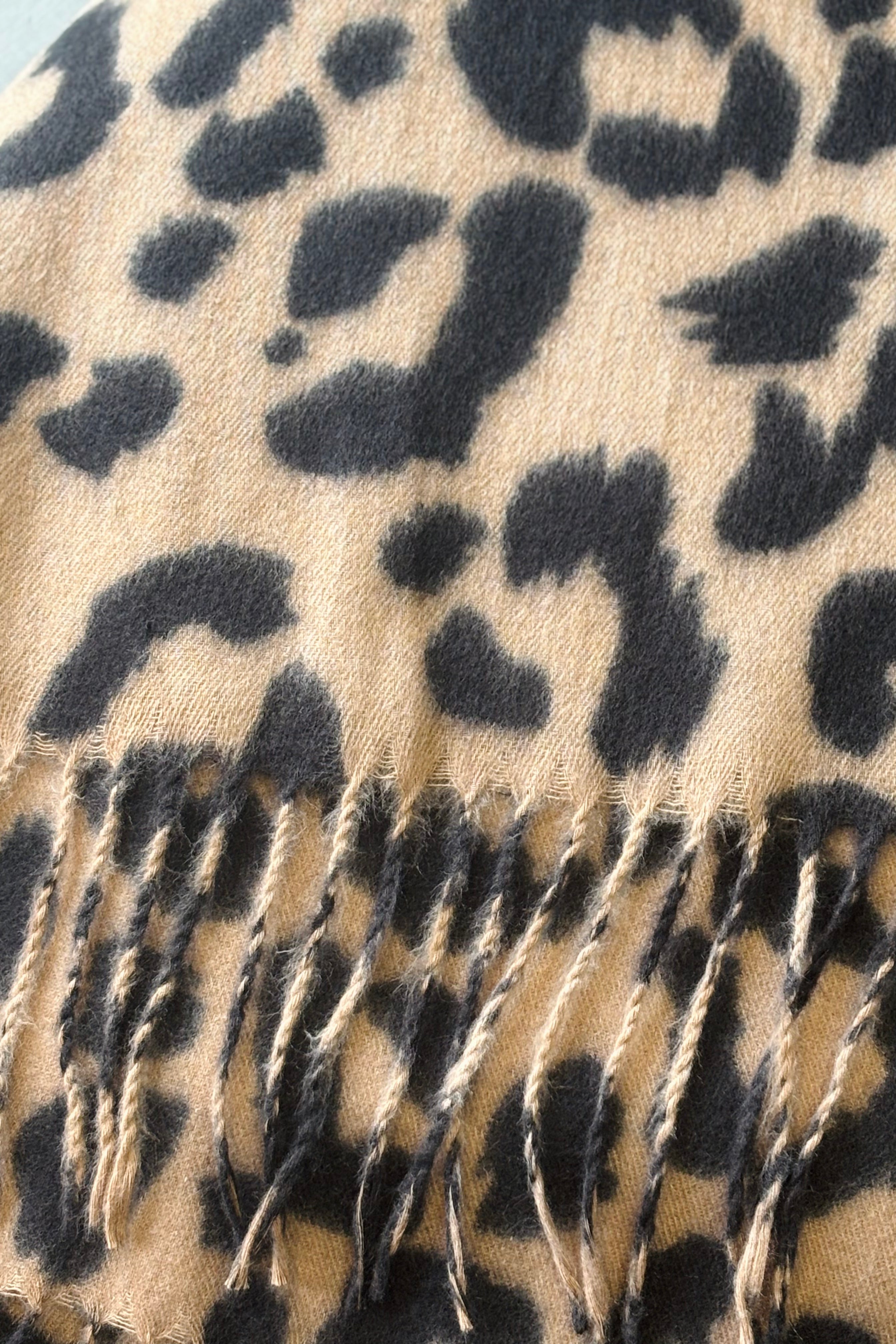 Isabelle Scarf - Soft Taupe Animal Print Wrap Scarf for Women | Winter Fashion Accessory | Perfect for Office, Date Night & Holiday Outfits