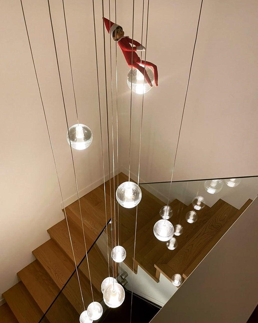 Elegant Ball Crystal Pendant Light - Modern Chandelier for Dining Room, Bedroom & Living Room Decor - Dimmable LED Hanging Light Fixture