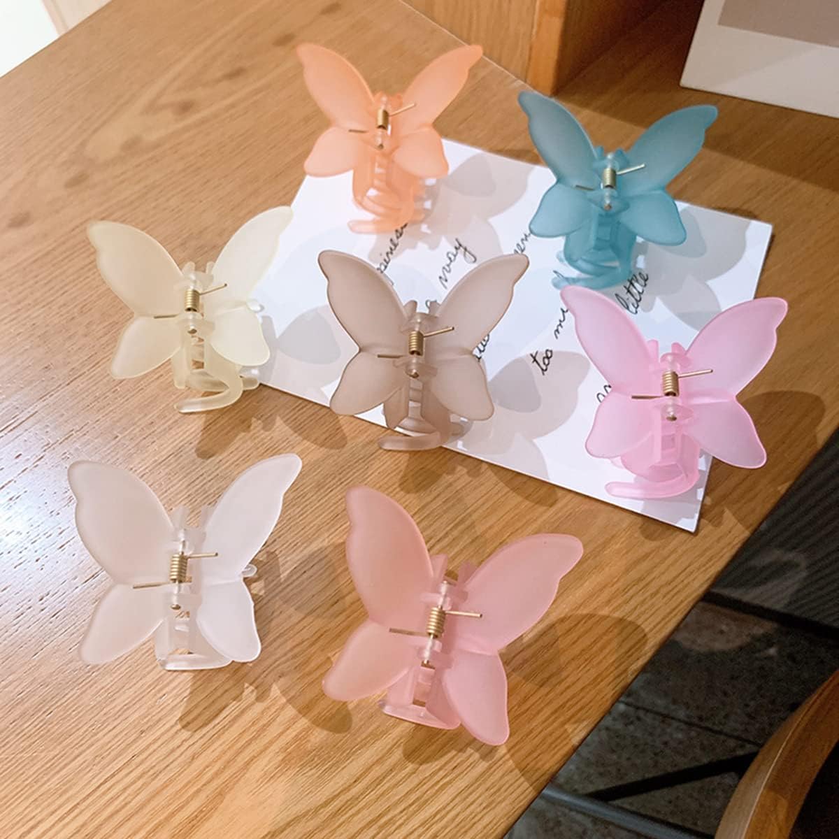 2 PCS Cute Butterfly Hair Clips for Women & Girls - Matte Hair Claw Clips Medium Size - Perfect for School, Work, Parties & Everyday Styling
