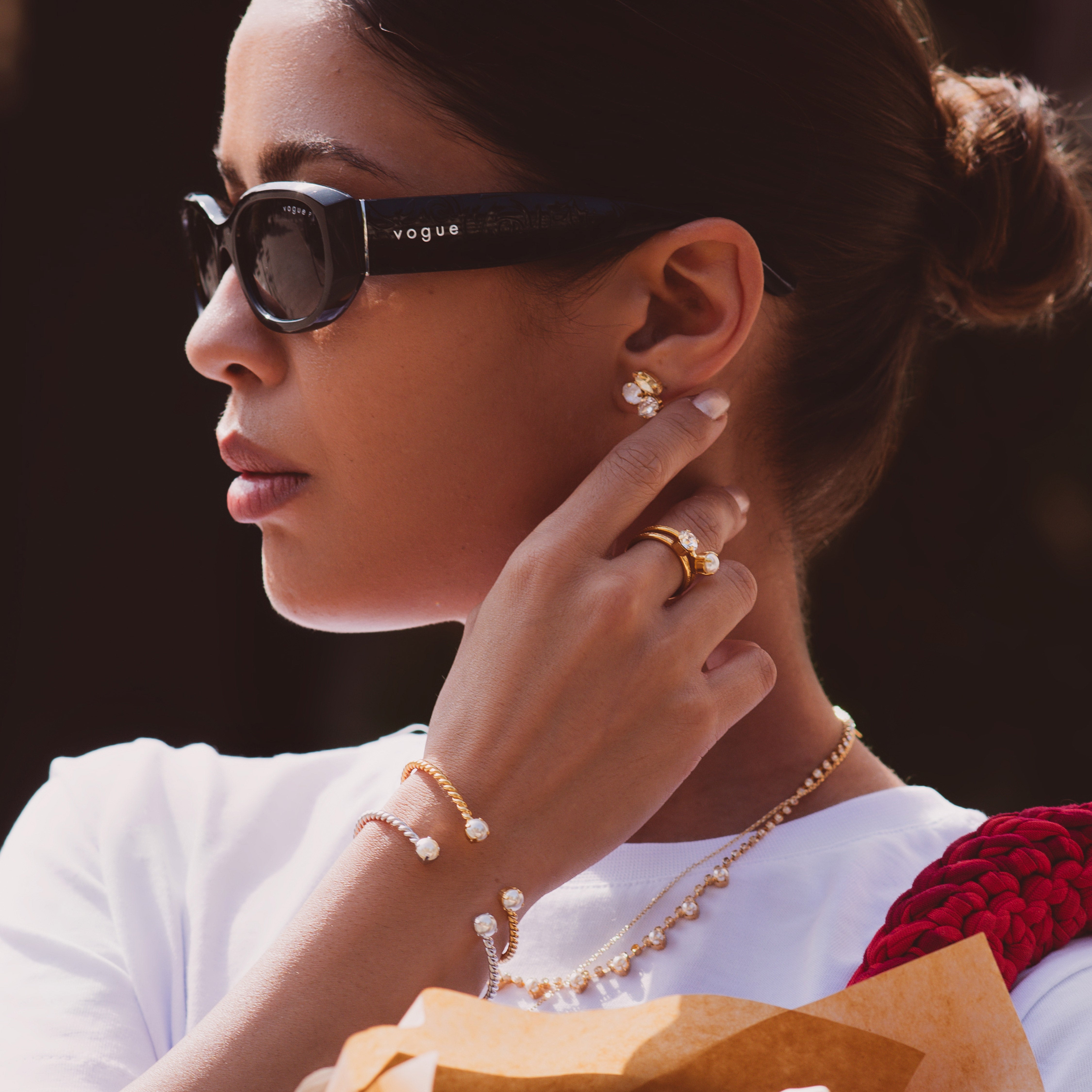 Ana Elegant Golden Earrings for Women - Perfect for Parties, Weddings & Everyday Wear