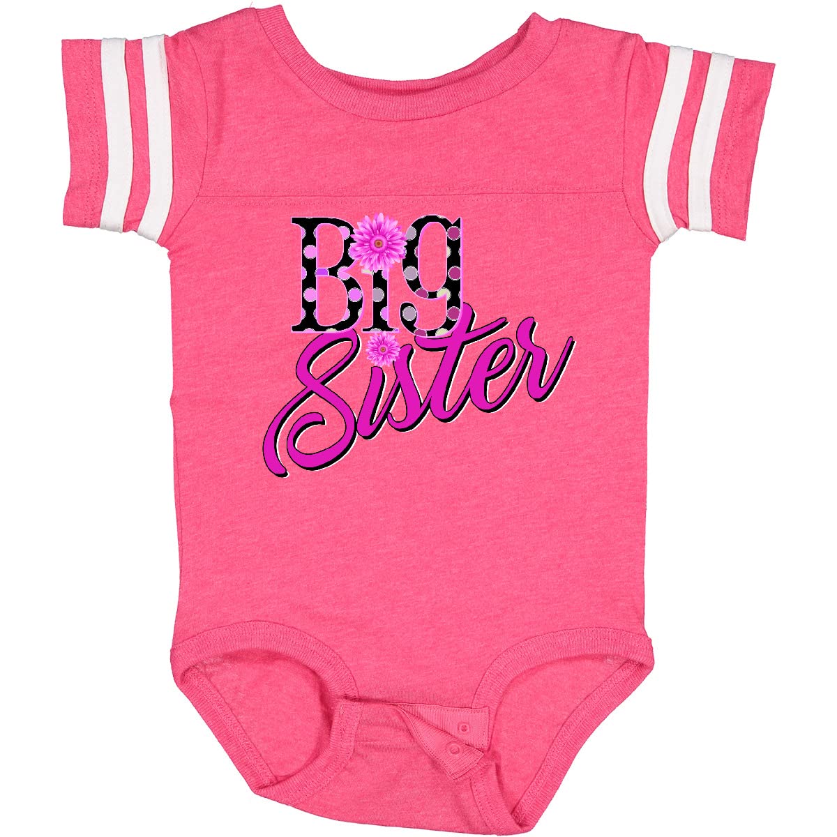 Inktastic Big Sister with Polka Dots Baby Bodysuit - Cute & Comfortable Cotton Onesie for Newborns & Infants - Perfect for Sibling Photos, Family Gatherings & Special Occasions