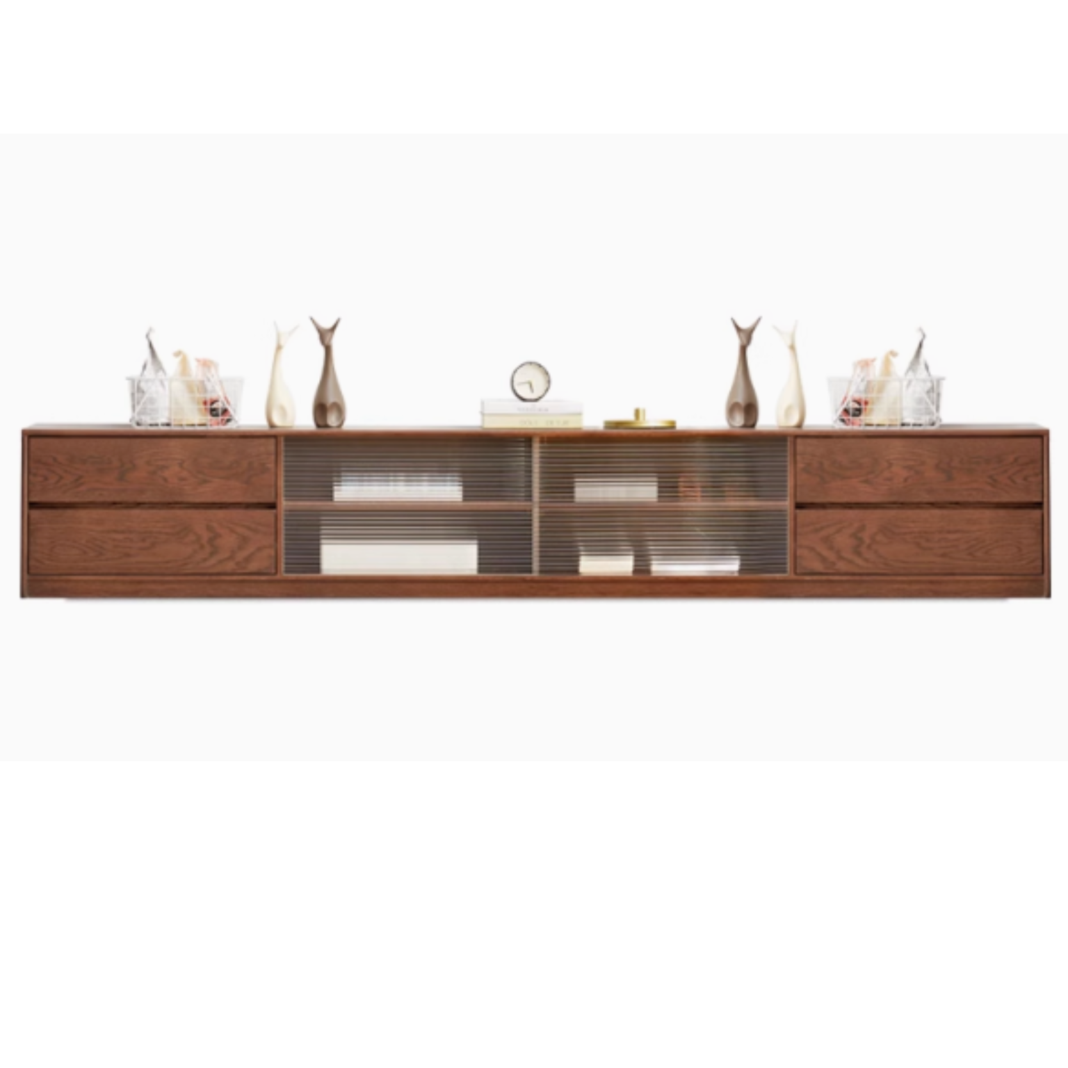Solid Oak Wood TV Wall Cabinet - Rustic Entertainment Center for Living Room, Bedroom & Home Theater Storage