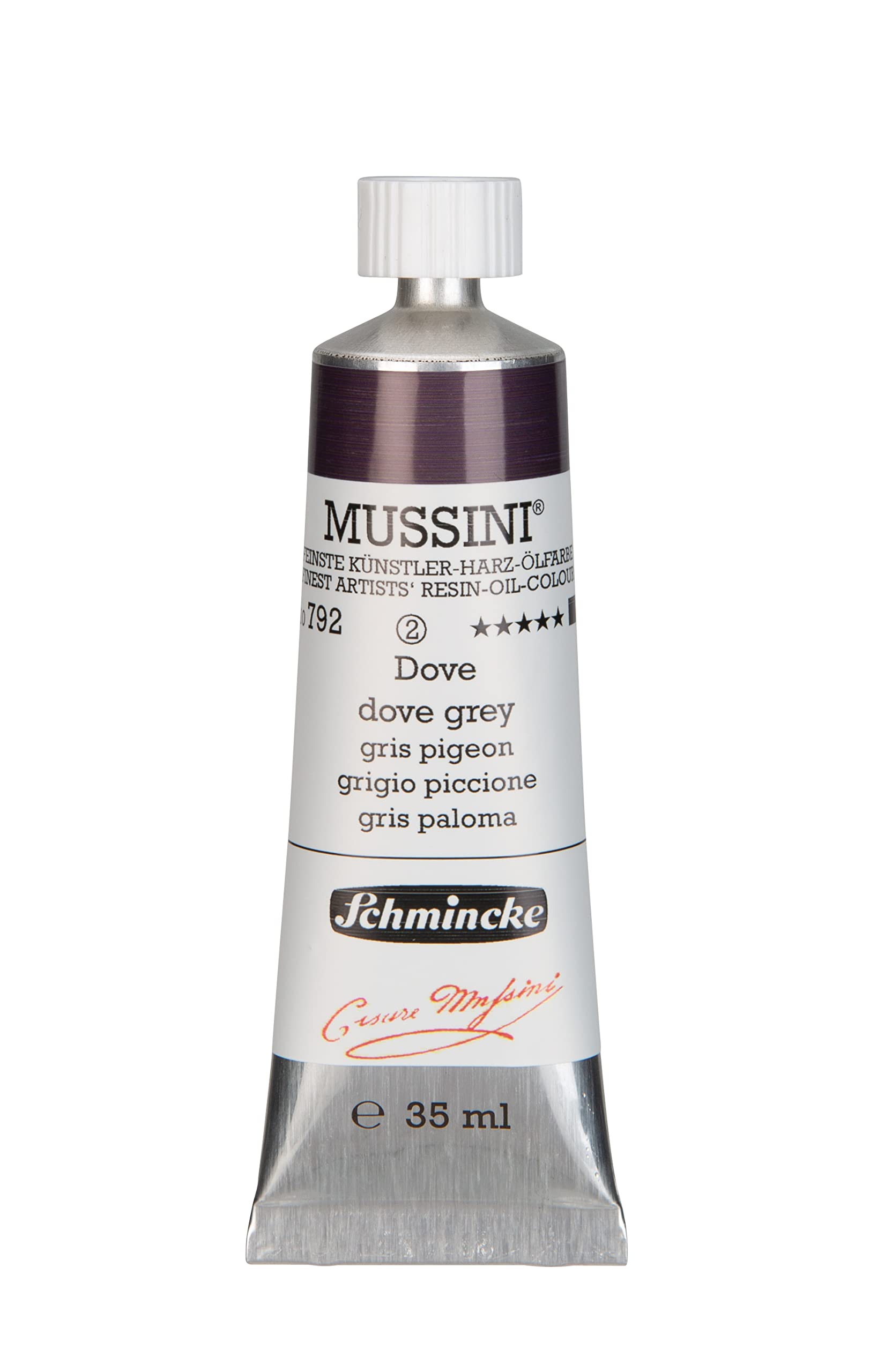 Schmincke MUSSINI Finest Artists' Resin Oil Colors - Dove (35ml) | Professional Oil Painting Supplies for Canvas & Portrait Art