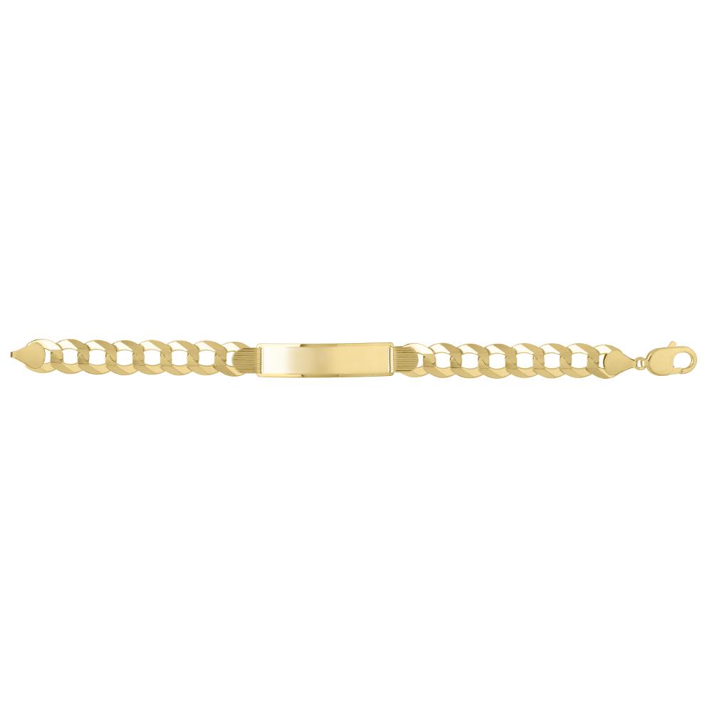 14K Gold 11mm Curb ID Bracelet for Women - Classic Cuban Link Chain Bracelet - Perfect for Everyday Wear, Gifts & Special Occasions