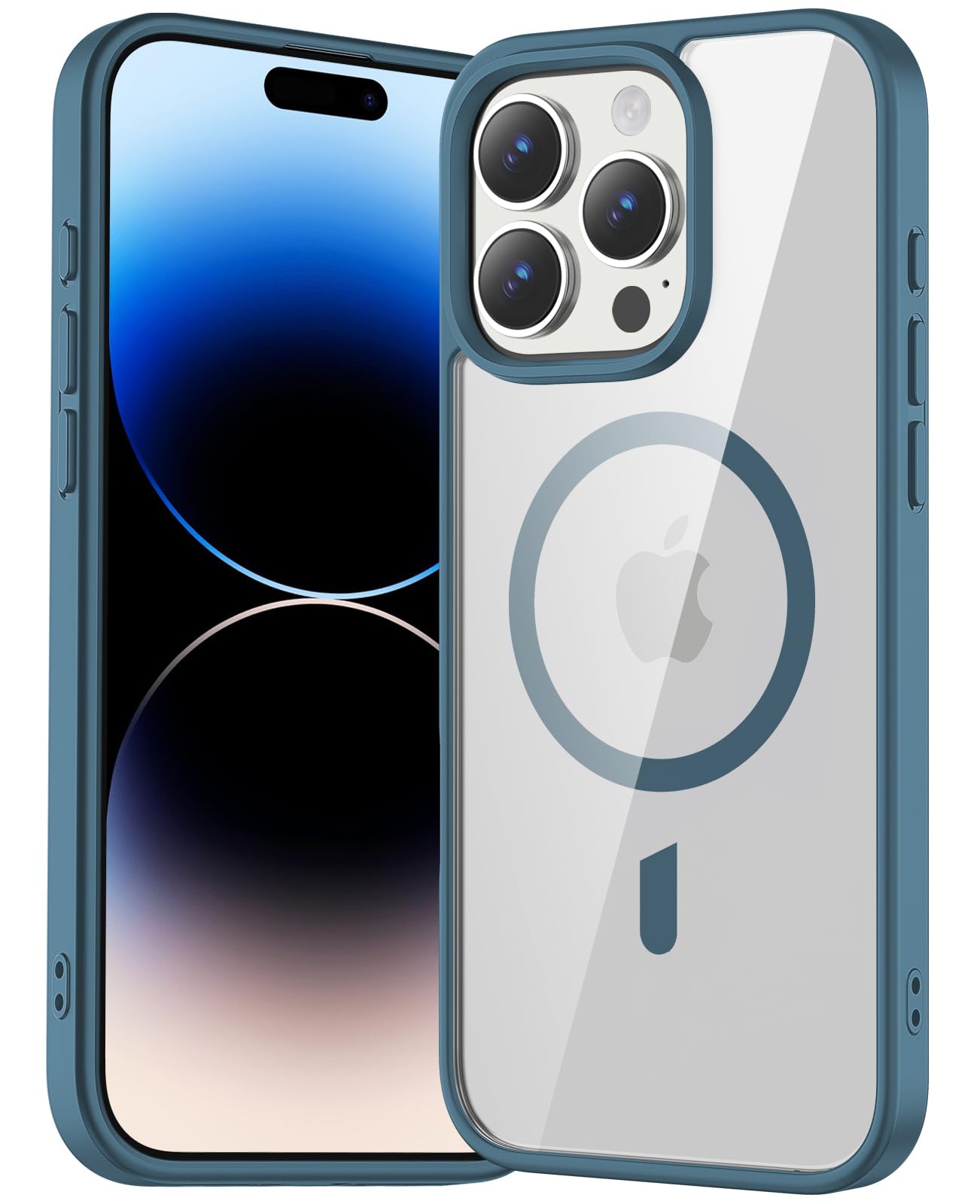 Temdan iPhone 14 Pro Max Sleeve Case - Magsafe Compatible, Anti-Yellowing, Military-Grade Shockproof Protection | Slim Clear Blue Phone Cover for iPhone 14 Pro Max | Perfect for Daily Use, Travel & Outdoor Activities
