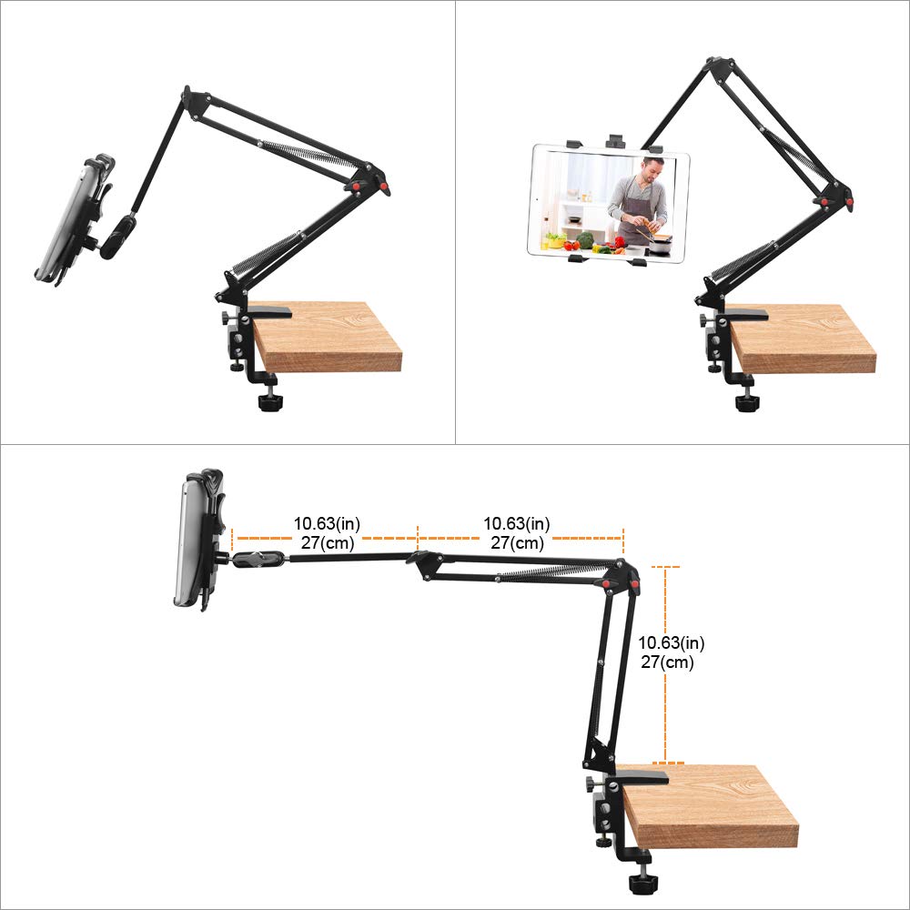 Universal Aluminum Foldable Phone & Tablet Mount Holder - Adjustable Bracket for 4-13