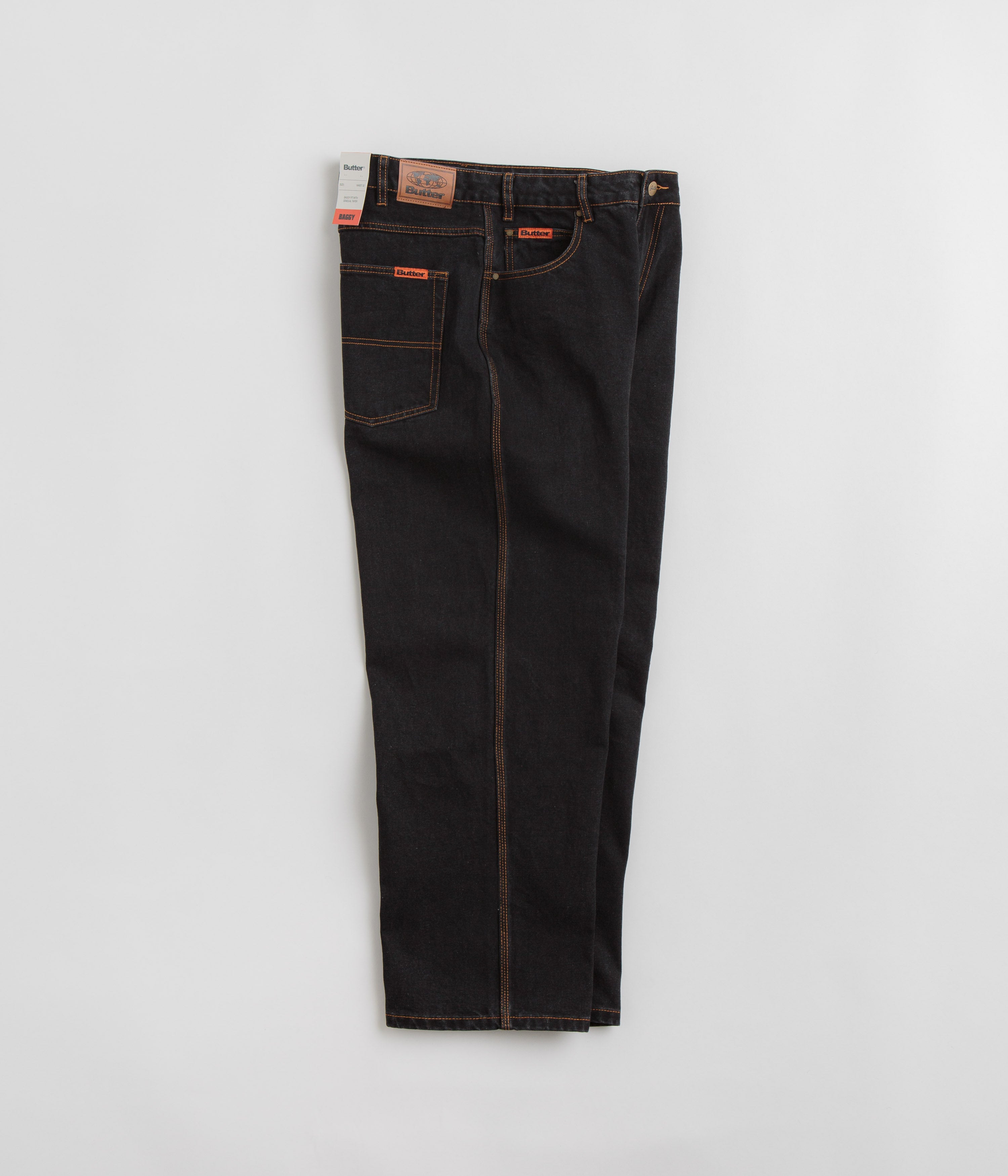 Butter Goods Baggy Jeans for Men - Washed Black Denim Pants | Comfortable Loose Fit Streetwear Jeans for Casual Wear & Hip Hop Fashion