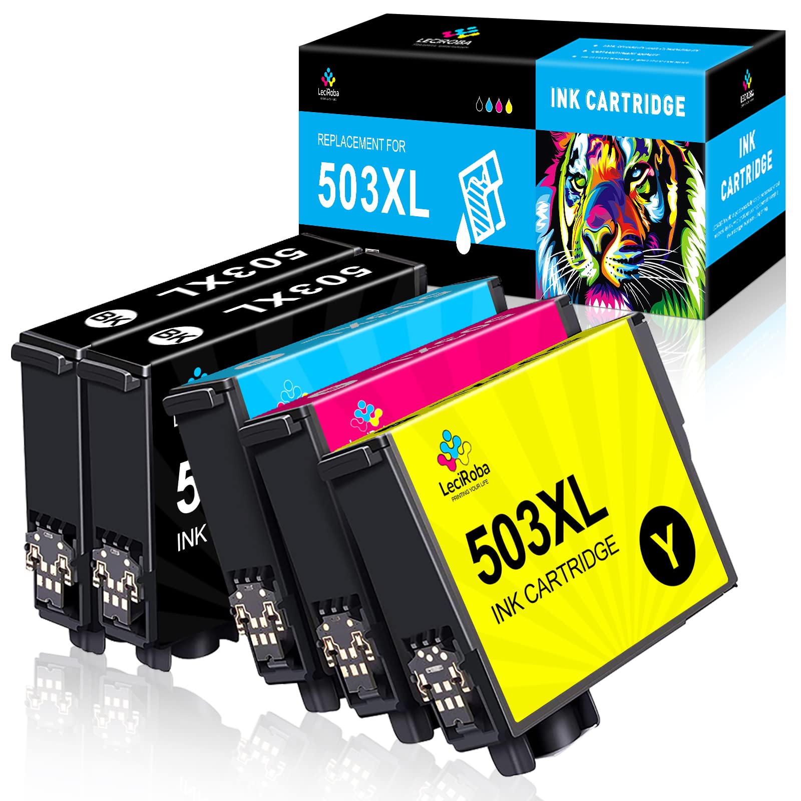 LeciRoba 503XL Ink Cartridges for Epson Printers (5-Pack) - Home & Office Use