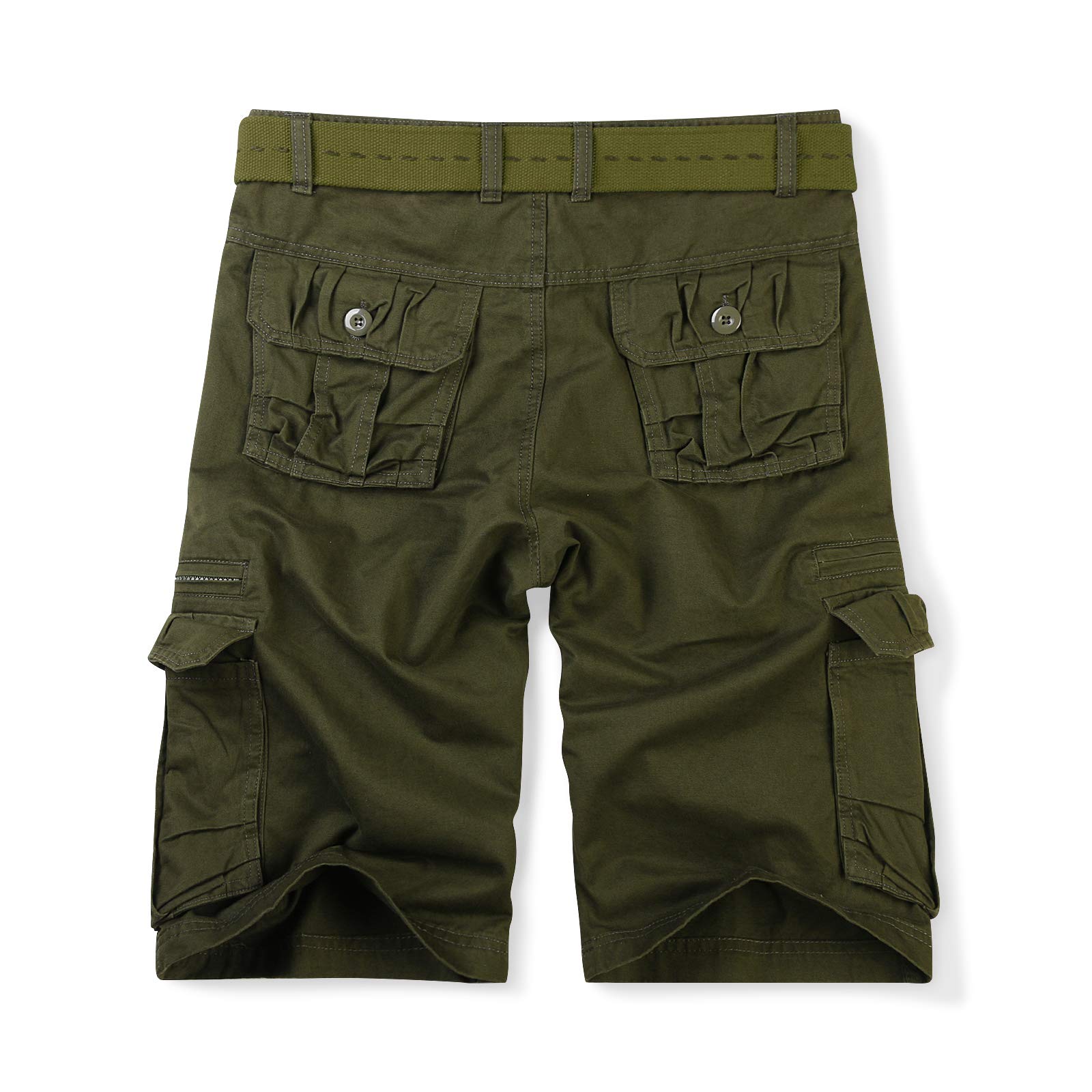 OCHENTA Men's Cargo Shorts with Zipper Pockets - Summer Casual Military Outdoor Work Shorts (No Belt) - Perfect for Hiking, Camping & Everyday Wear