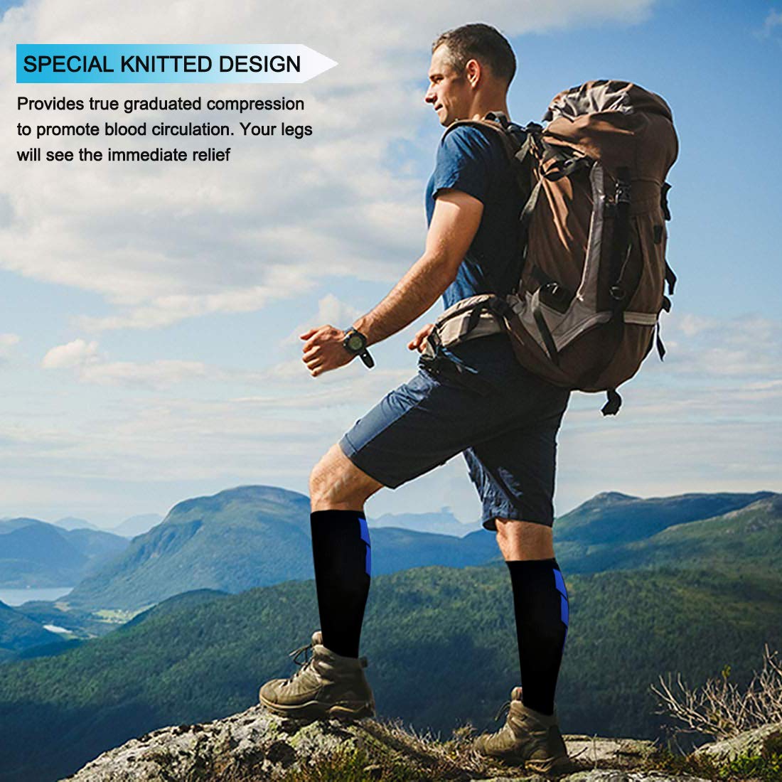 8 Pairs Graduated Copper Compression Socks 15-20mmHg for Men & Women - Best for Running, Athletic, Cycling & Varicose Veins Relief - Improve Blood Circulation & Reduce Leg Fatigue