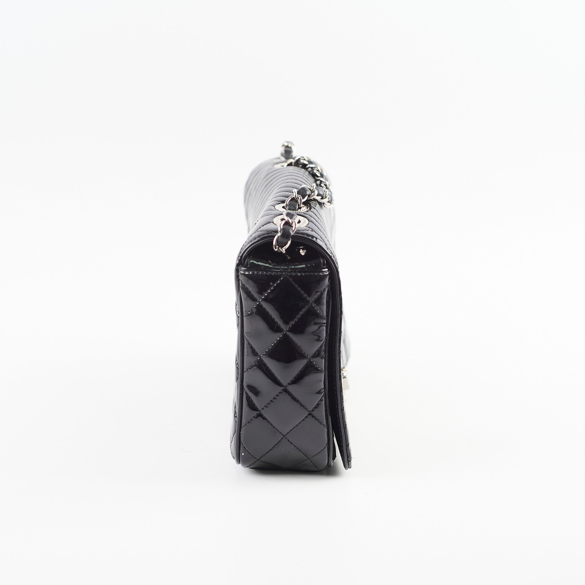 Chanel Patent Leather Medium Coco Boy Flap Bag in Black | Luxury Designer Handbag for Women | Perfect for Evening Events, Parties & Special Occasions