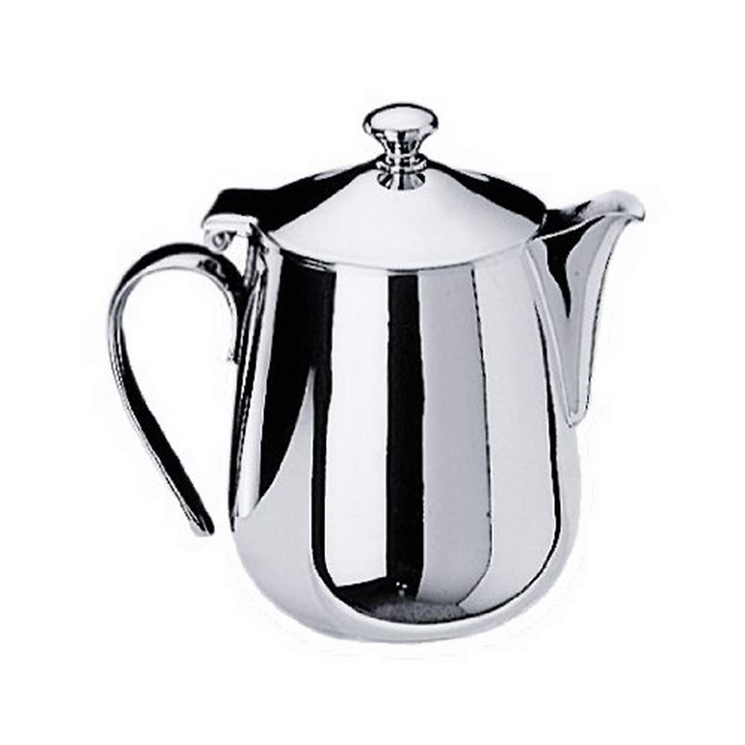 MEPRA Bombata 95 CL Silver Tea Pot - Elegant Stainless Steel Teapot with Heat-Resistant Handle, Dishwasher Safe Serveware for Home & Restaurant Use - Perfect for Afternoon Tea, Coffee Service, and Hosting Guests