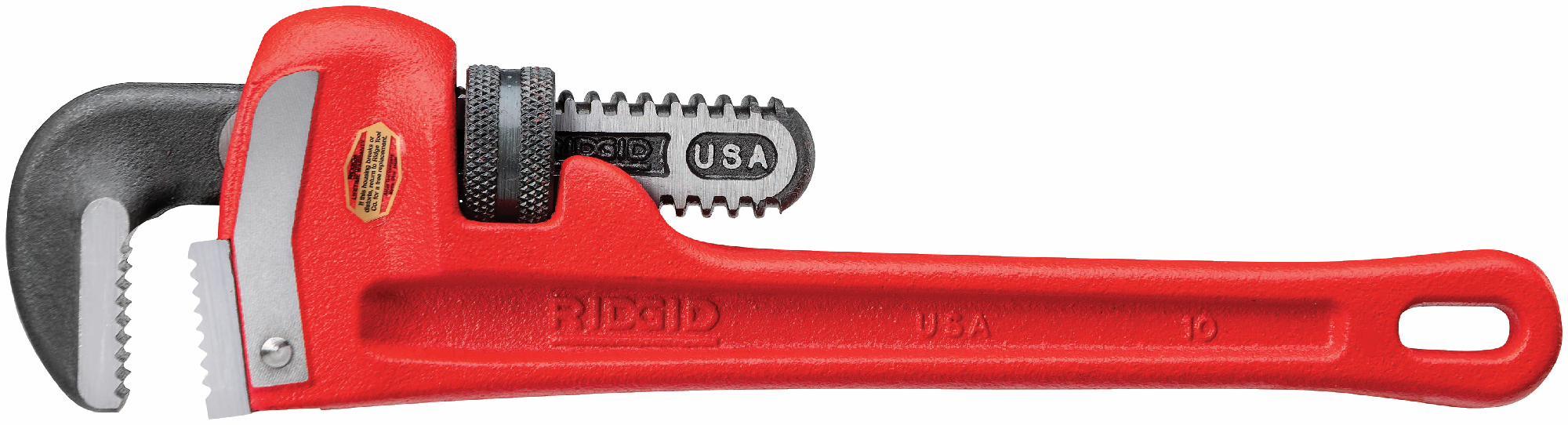 Ridgid 31010 10-Inch Heavy Duty Straight Pipe Wrench - Professional Plumbing Tool for Tightening and Loosening Pipes, Fittings, and Nuts