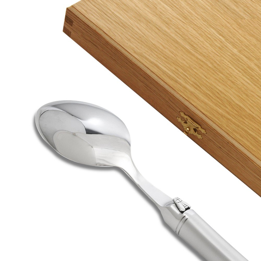 Premium Laguiole 6-Piece Soup Spoon Set - Sandblasted Finish - Handcrafted in France - Perfect for Fine Dining & Gourmet Gifts