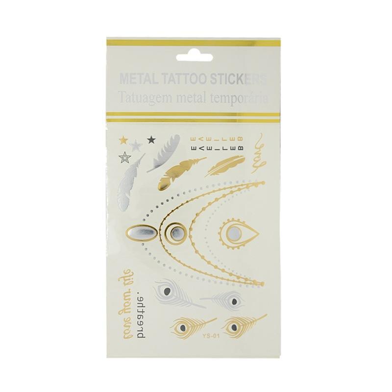 Metallic Temporary Tattoos for Women & Men - Shimmering Body Art Stickers for Parties, Festivals & Cosplay - Waterproof & Long Lasting