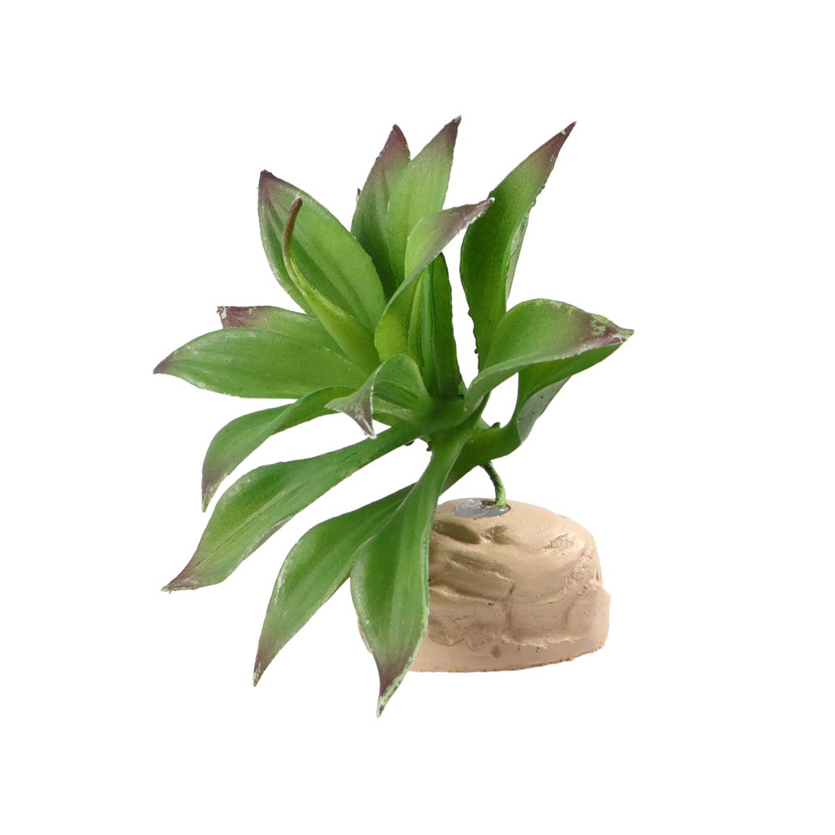 POPETPOP Artificial Terrarium Plants - Green Plastic Reptile Habitat Decor for Gecko, Tortoise, Lizard & Snake Tanks - Perfect for Desert & Tropical Terrarium Setups