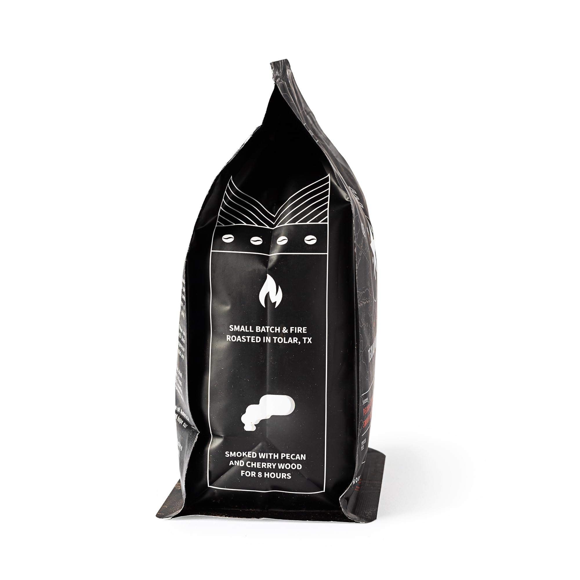 Pecan & Cherry BBQ Smoked Coffee Beans - Fire Roasted Texian Army Brew Whole Bean Coffee for Camping & Outdoor Adventures