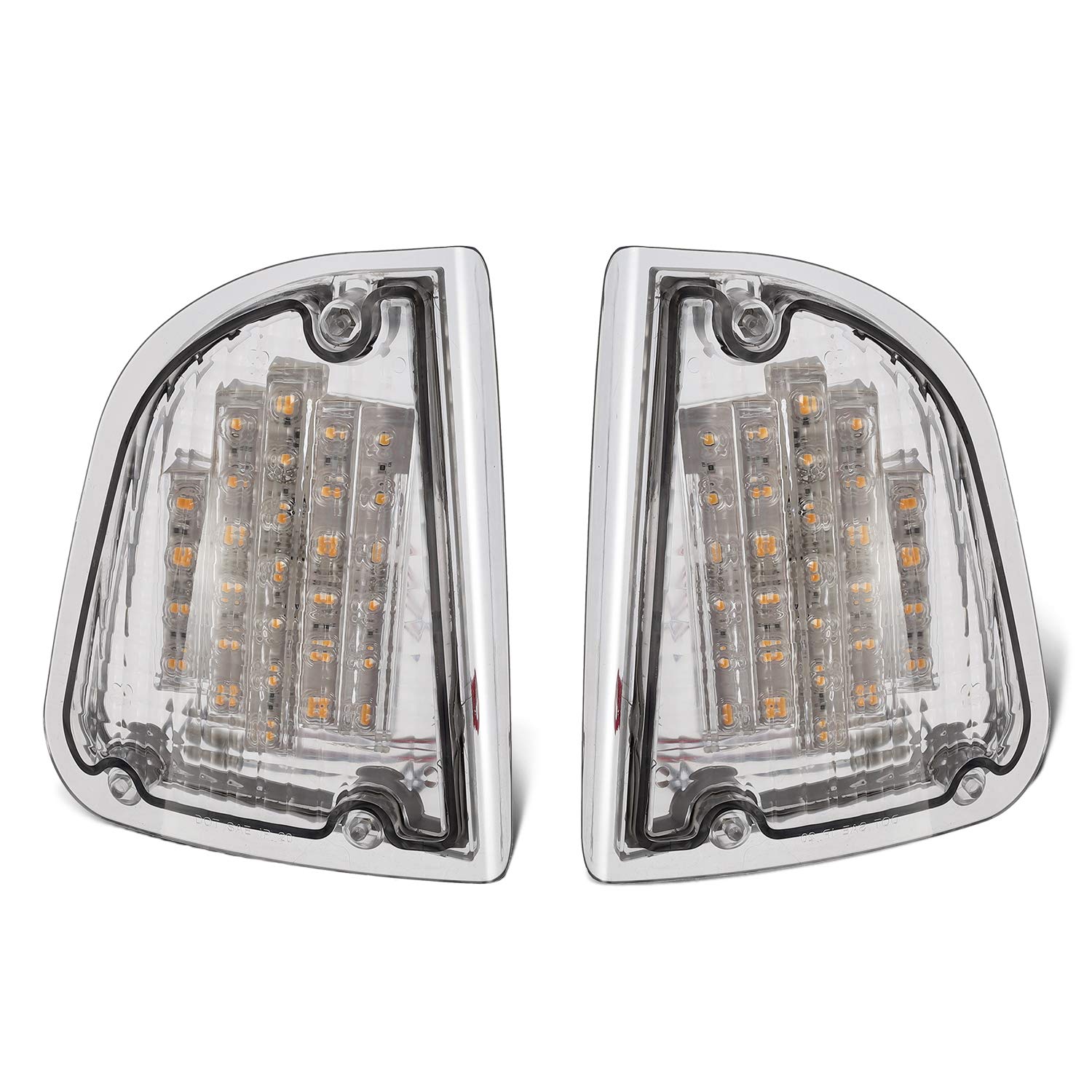 Partsam 29 Amber LED Front Light Assembly for Kenworth T600 T660 K300 T300 T330 - Replacement Turn Signal & Parking Lights with 1157 Plug (LH & RH) - Durable Clear Lens for Enhanced Visibility in Trucking & Heavy-Duty Applications