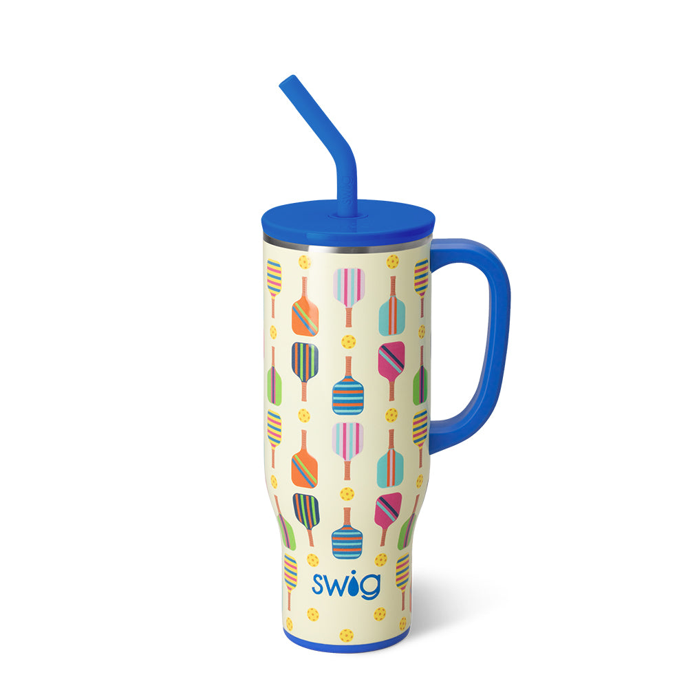 30oz Pickleball Mega Mug - Insulated Stainless Steel Tumbler with Lid & Straw - Perfect for Pickleball Players, Sports Enthusiasts & Outdoor Activities