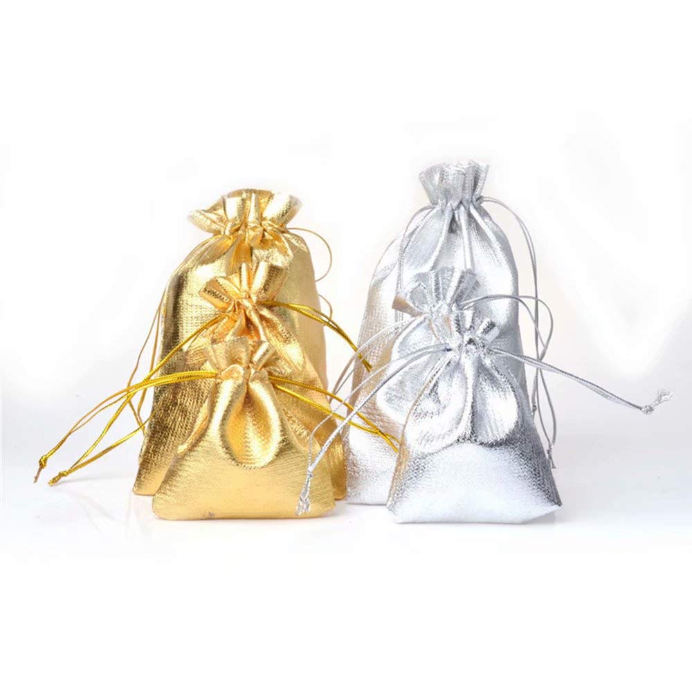25pcs 5x7 Inch Heavy Duty Drawstring Bags - Gold Jewelry Pouches, Snack & Candy Bags for Wedding, Birthday, Christmas, Thanksgiving Party Decorations - Perfect for Gift Wrapping, Party Favors & Small Item Storage