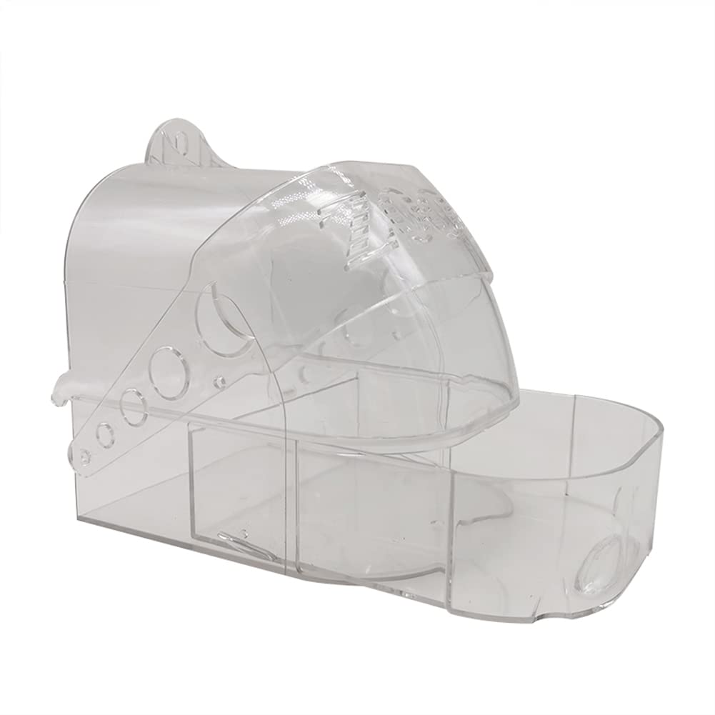 **Large Transparent Plastic Bird Bath Box - Hanging Shower Tub for Parrots, Parakeets & Cage Birds | Perfect for Cage Cleaning, Pet Grooming & Bird Bathing**