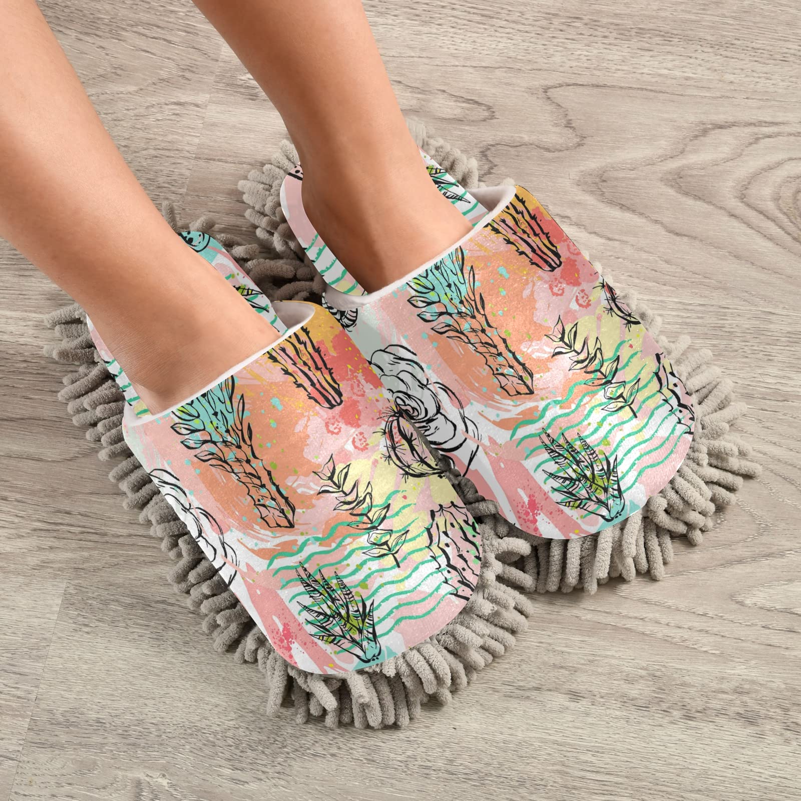 Oyihfvs Mop Slippers Shoes - Unisex Cleaning Slippers for Home & Spa, Dusting House Shoes Size M-L | Perfect for Floor Cleaning, Pet Hair Removal & Quick Dusting