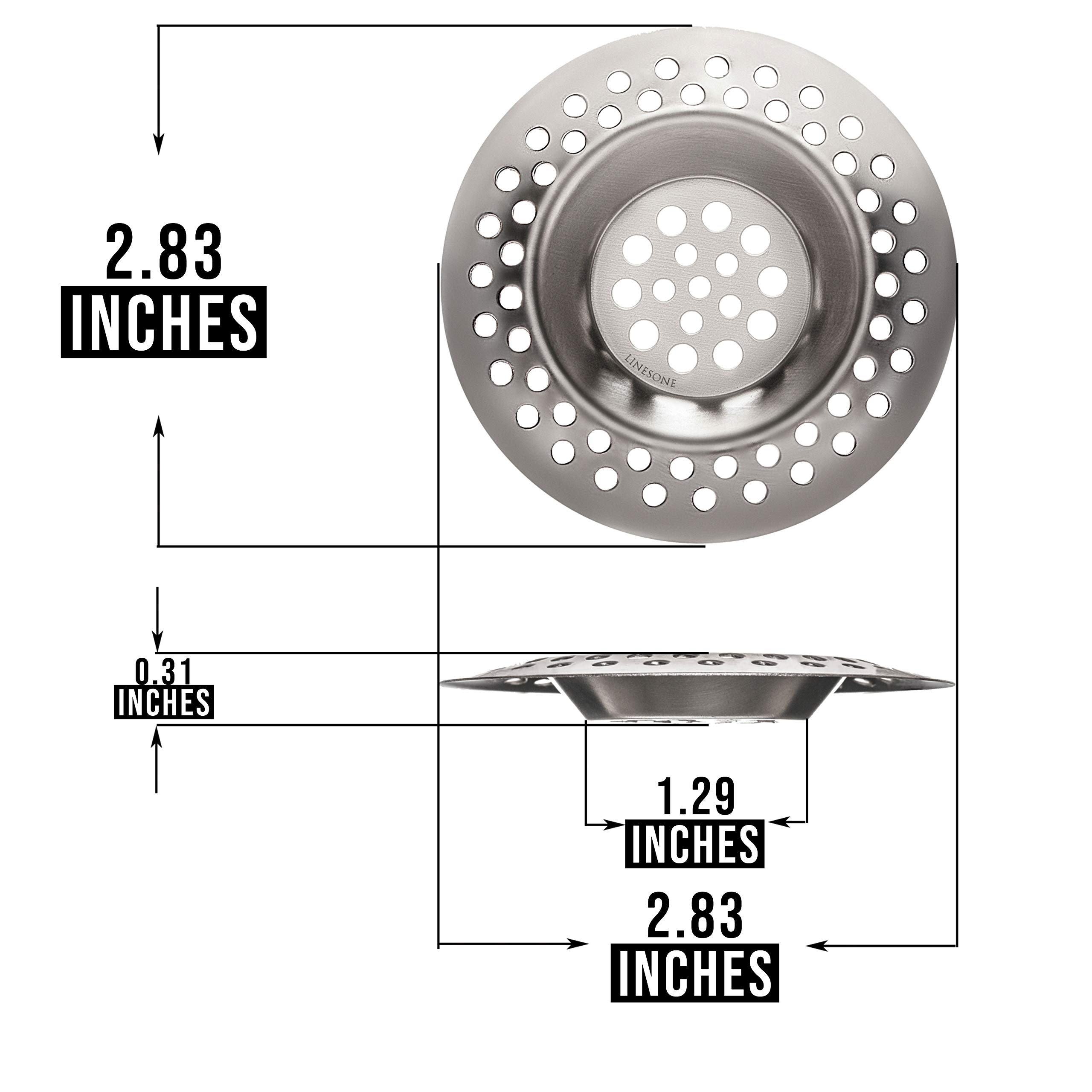 3 Inch Stainless Steel Sink Strainer - Bathtub & Kitchen Hair Catcher - Food Waste Filter for Bathroom & Kitchen Sink - Perfect for Shower, Bath, and Food Prep Areas