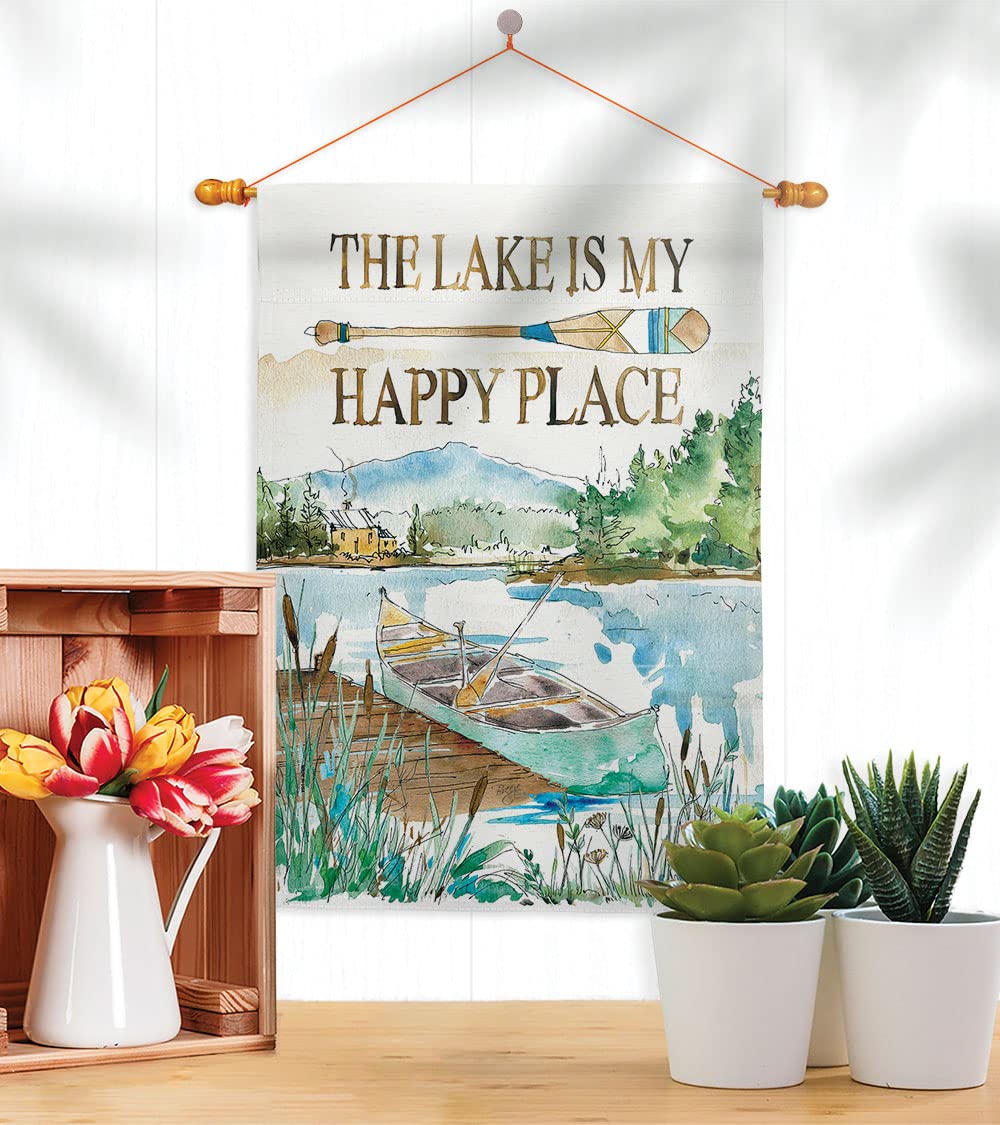Happy Lake Nature Outdoor House Flag Set - 28