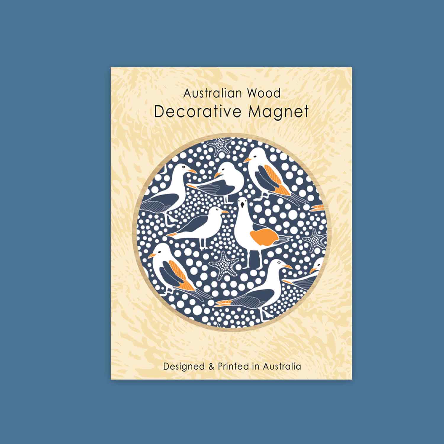 Seagulls Magnet & Greeting Card Set - Coastal Themed Gift for Beach Lovers, Perfect for Home Decor, Office, or Gifts (Set of 1 Magnet & 1 Card)