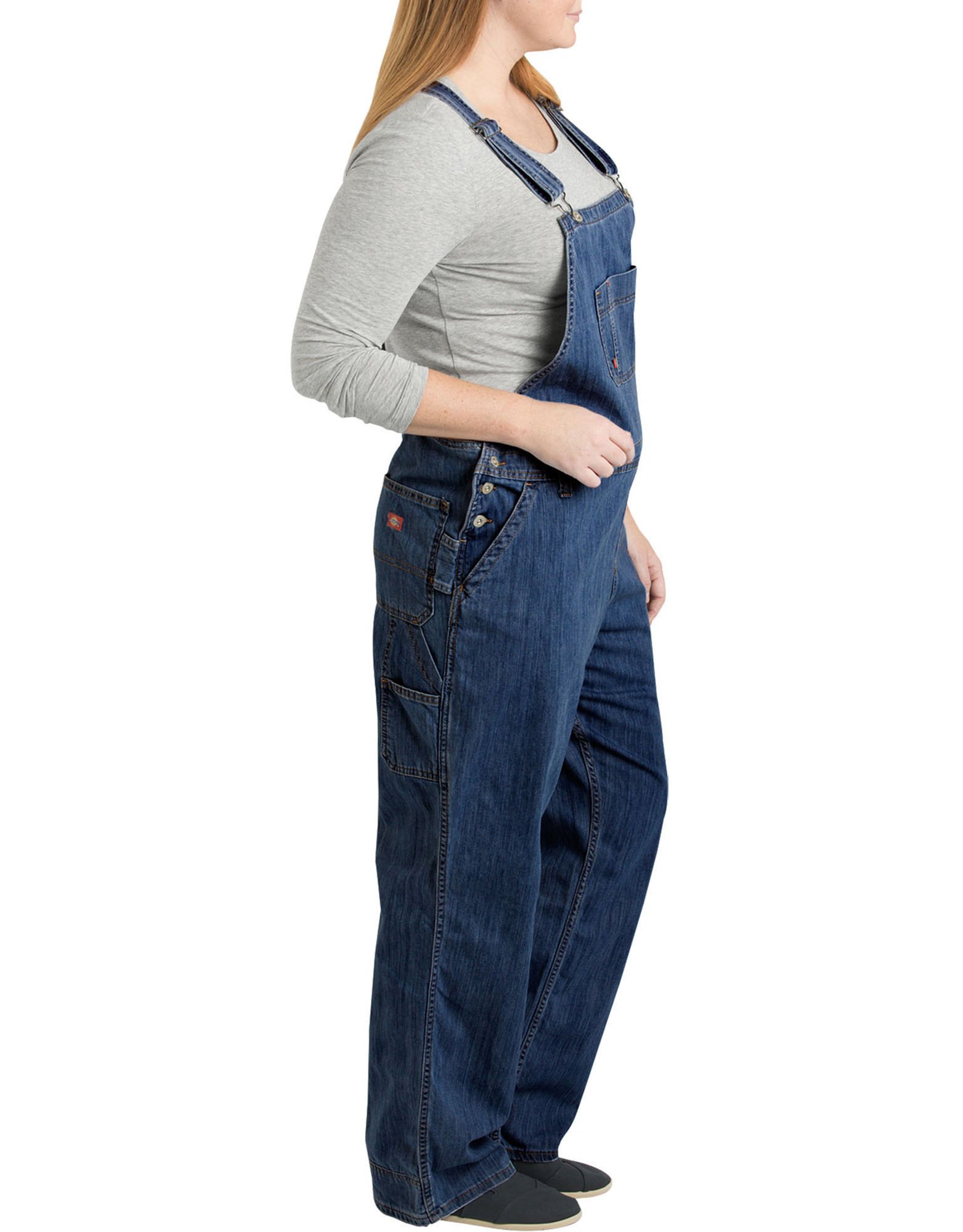 Dickies Women's Plus Size Denim Bib Overalls - Durable Workwear for Women (Sizes 16W-30W) | Perfect for Farming, Gardening & Casual Wear