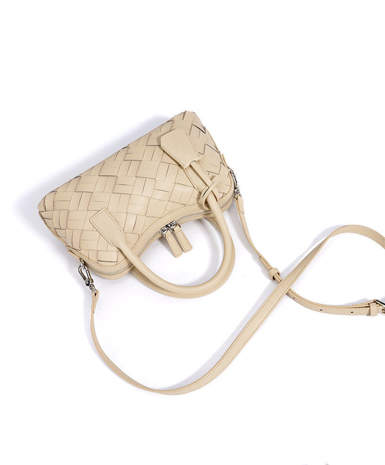 Stylish Woven Convertible Leather Handbag for Women - Crossbody, Shoulder & Tote Bag - Perfect for Work, Travel & Everyday Use