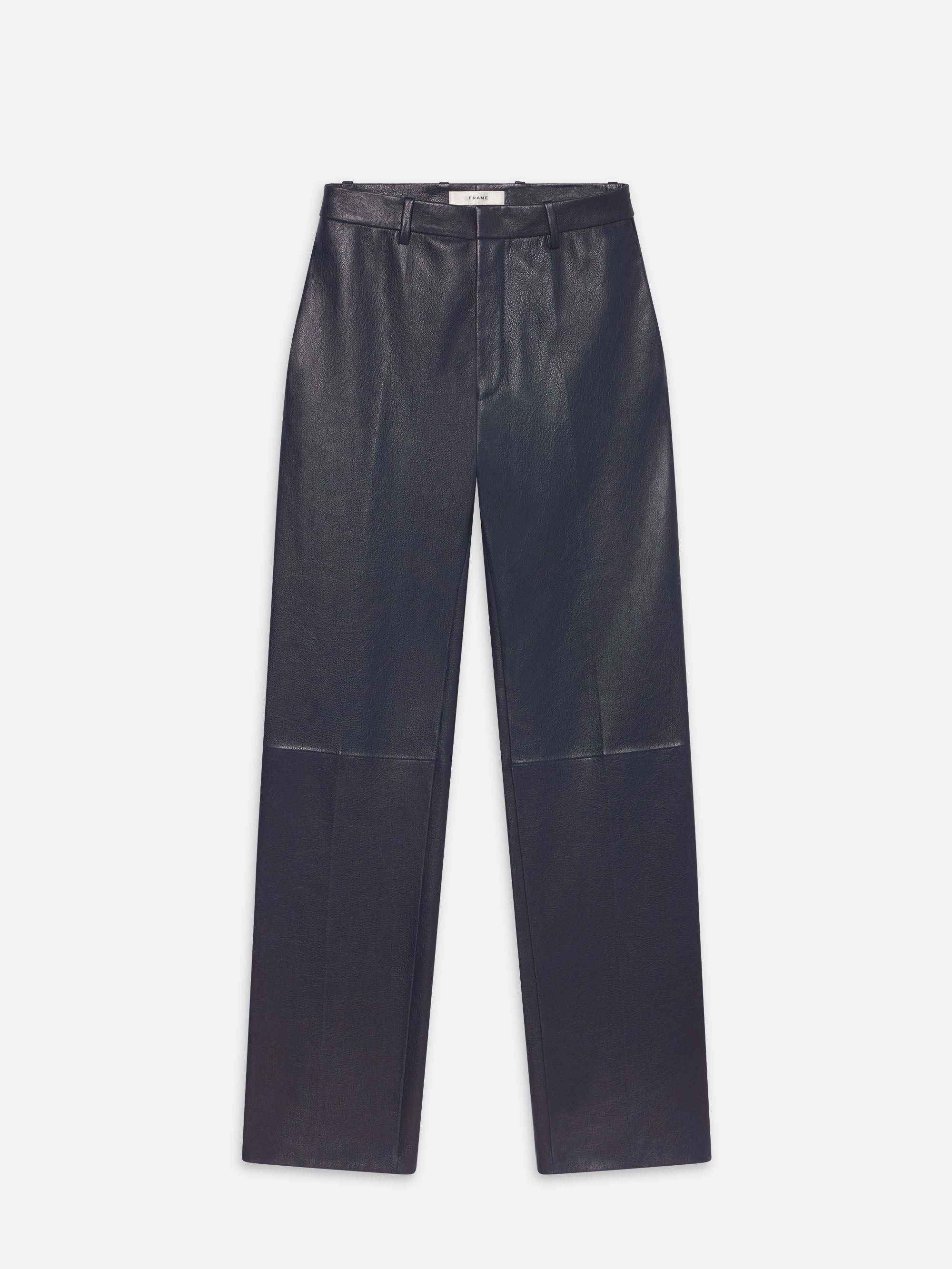 Premium Genuine Leather Pants for Men - Dark Indigo Blue Slim Fit Dress Trousers | Office Wear, Night Out & Formal Occasions