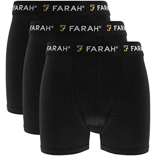 Farah Men's Boxer Shorts 3-Pack - Soft Underwear Gift Set for Everyday Comfort