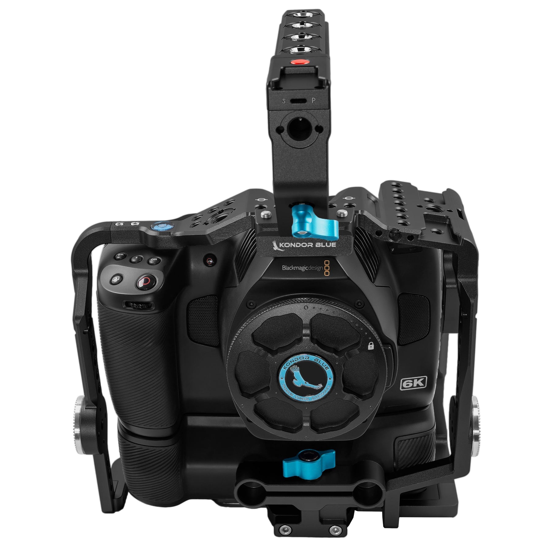 Kondor Blue BMPCC 6K Pro Battery Grip Cage with Top Handle (Raven Black) - Professional Camera Rig for Blackmagic Pocket Cinema 6K Pro | Perfect for Filmmaking, Vlogging & On-the-Go Shooting