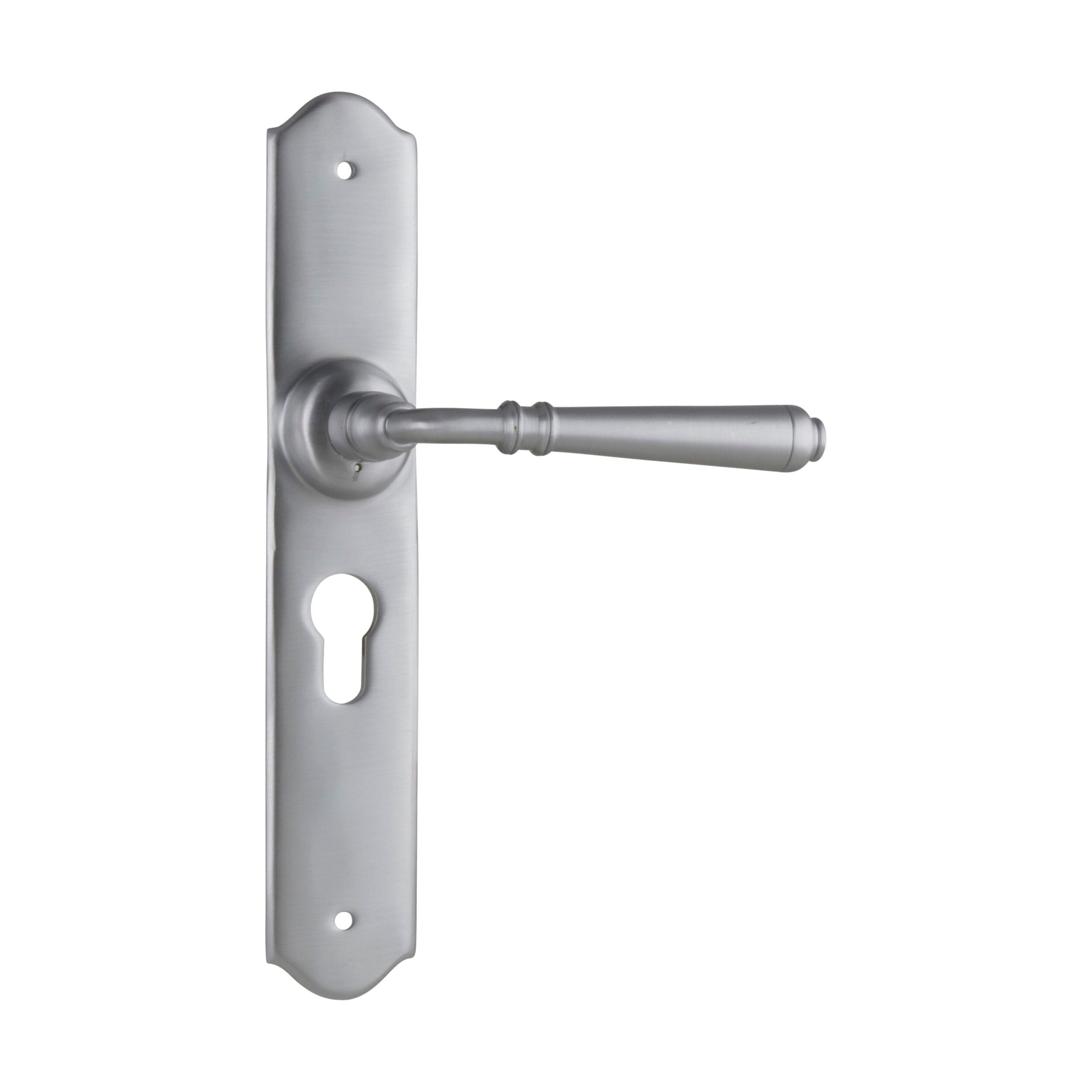 0749E Euro Style Door Lever Set - Reims Design in Satin Chrome (H240xW40xP70mm) | Modern Interior Door Handles for Home & Office | Perfect for Bedrooms, Bathrooms & Entry Doors