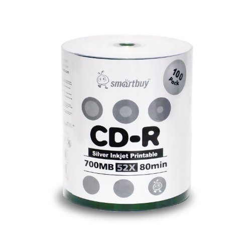 Smart Buy CD-R 1000 Pack - 700MB 52x Speed Printable Silver Inkjet Blank Recordable Discs (1000 Discs) - Ideal for Data Backup, Music Recording & Photo Archiving