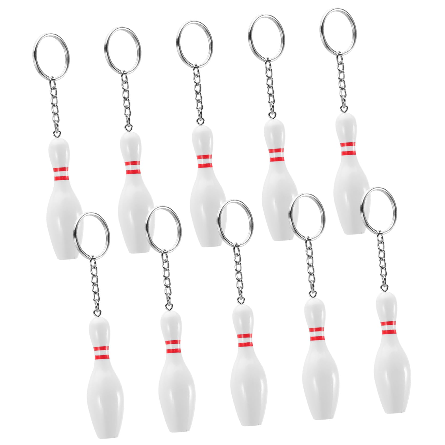 BCOATH 12pcs Mini Bowling Keychain Set - Durable Sports Keychains for Men, Women, Boys & Girls - Perfect for Gifts, Backpacks, and Sports Enthusiasts