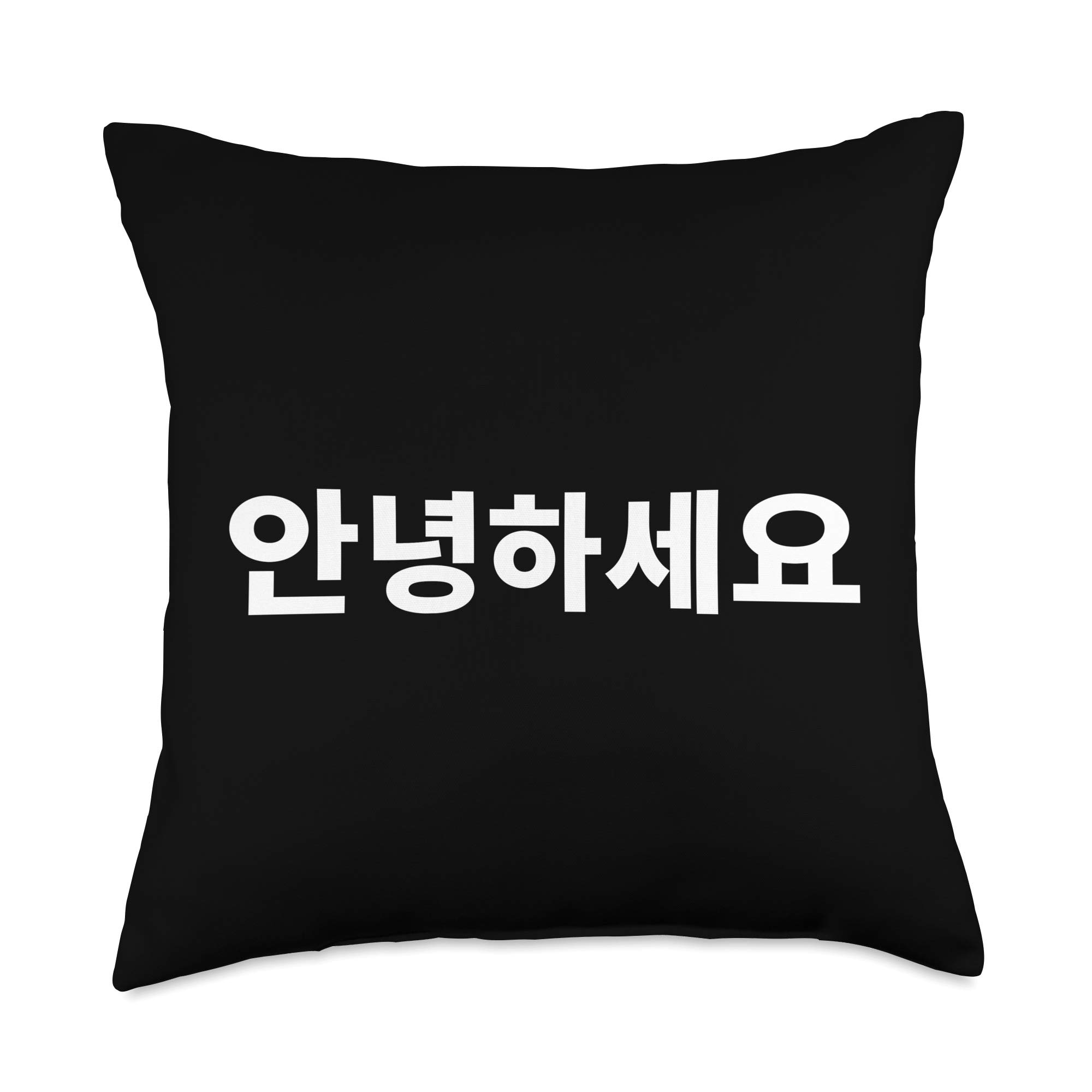 Korean Hello Annyeonghaseyo Throw Pillow 18x18 Inch Multicolor Cushion - Perfect for Home Decor, Living Room, Bedroom & Korean Culture Lovers