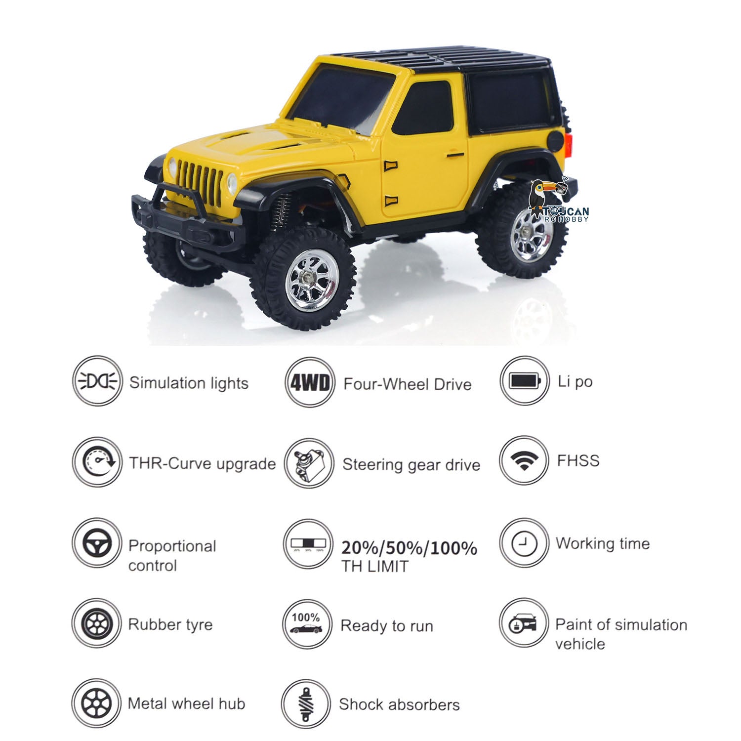 2.4GHz 1/36 Scale Remote Control Rock Crawler - 4WD Off-Road RC Car RTR with Rechargeable Battery - Mini Radio Controlled Toy Vehicle for Kids | Outdoor Adventure, Backyard Play & Birthday Gifts