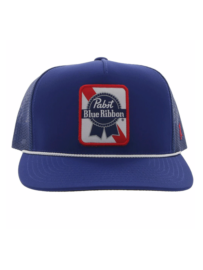 Hooey 2274T BL PABST BLUE RIBBON High Profile Snapback Hat - Blue Adjustable Baseball Cap for Men & Women - Perfect for Sports, Casual Wear & Outdoor Activities
