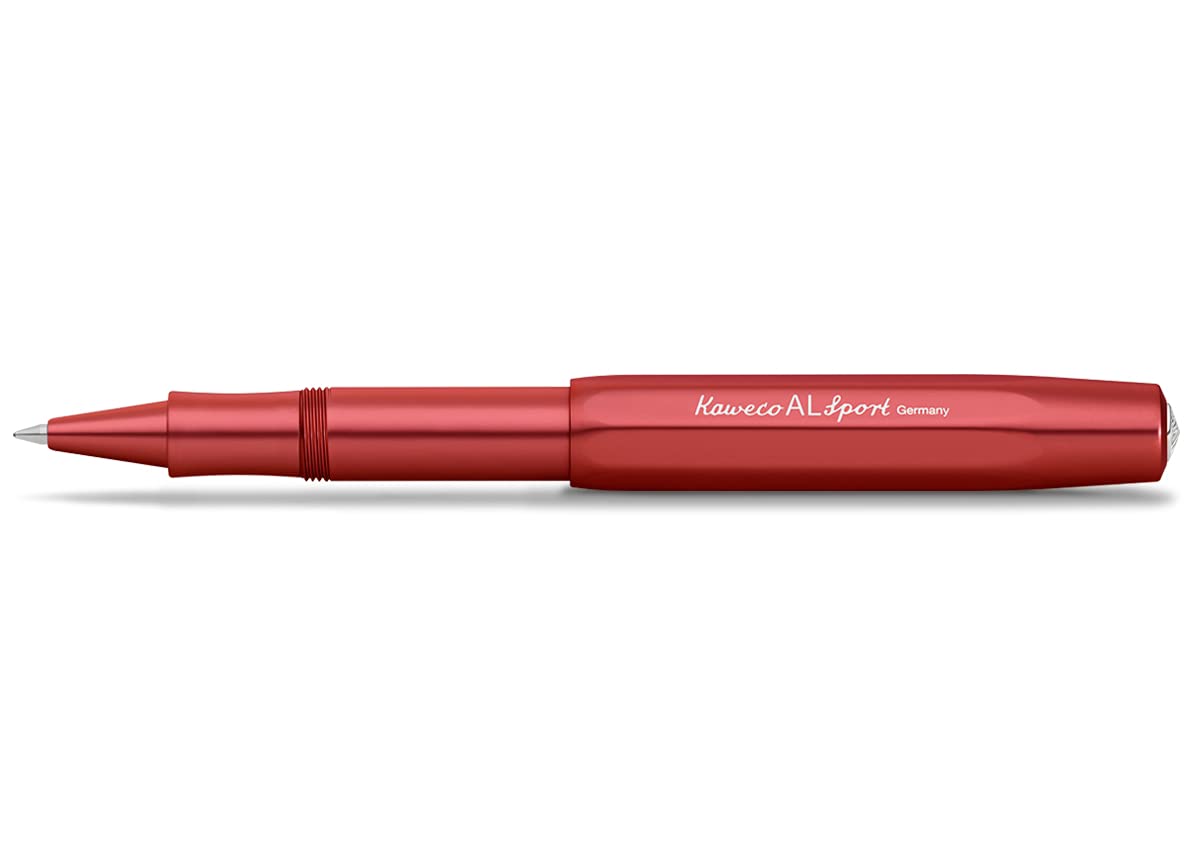 Kaweco AL SPORT Deep Red Aluminum Gel & Ballpoint Pen - Classic Design with 0.7mm Ceramic Ball Rollerball Refill (13cm) - Perfect for Office, Journaling & Everyday Carry