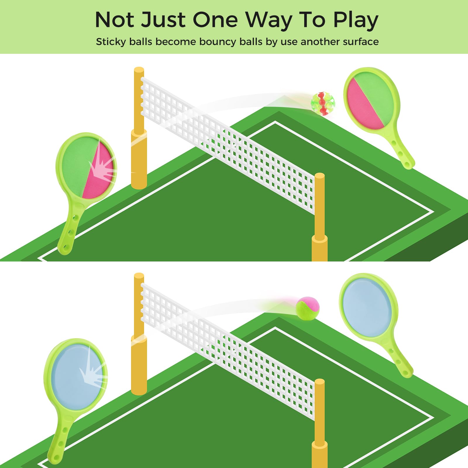 Best Velcro Catch Ball Set for Kids - Outdoor Toss & Catch Game Toy for Ages 3+ | Perfect for Backyard, Playground & Beach Activities | Fun Outdoor Sports Equipment for Children's Hand-Eye Coordination Training