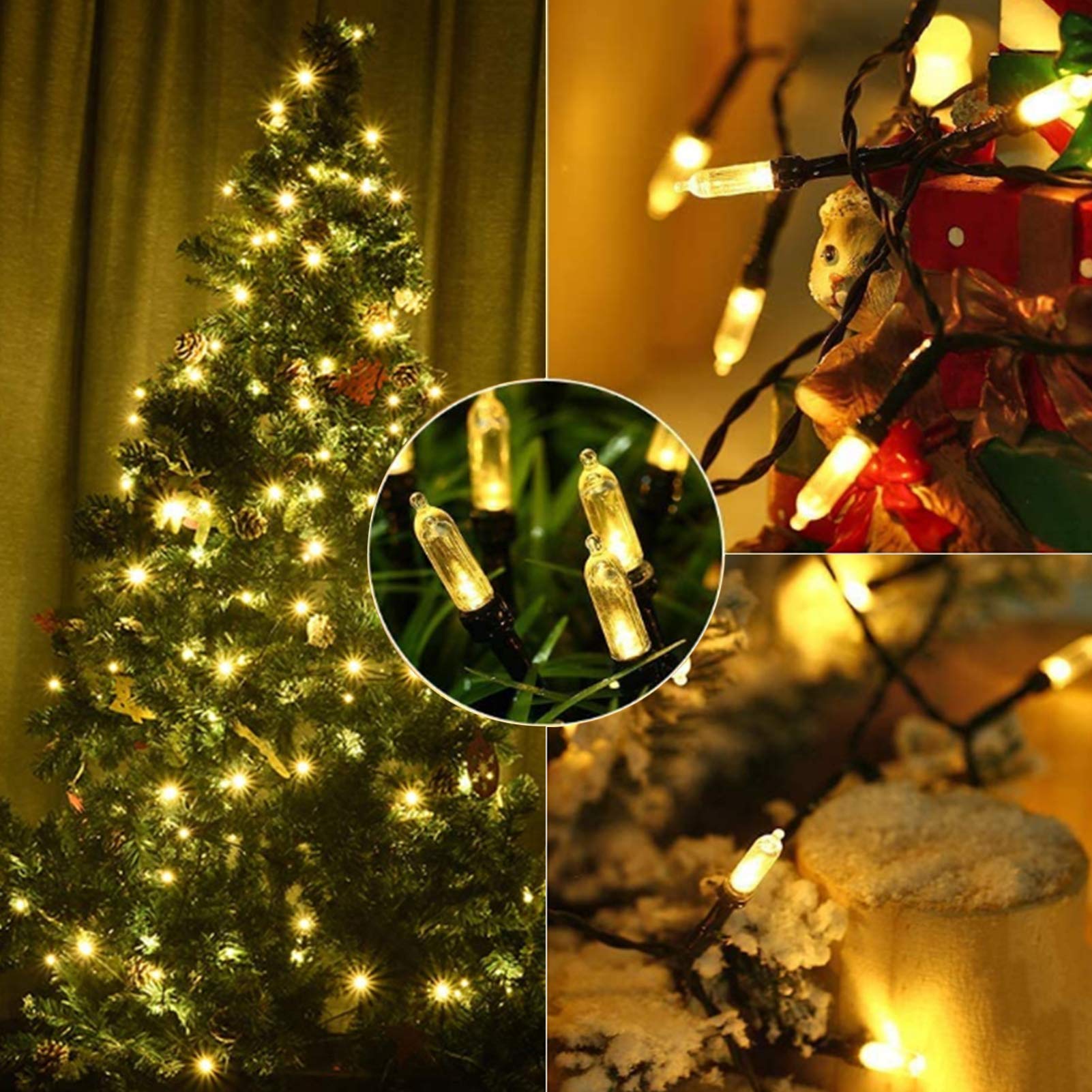 50 LED Battery Operated Christmas String Lights - 18ft Waterproof Outdoor/Indoor Lights with Remote & 8 Lighting Modes - Perfect for Xmas Tree, Garden, Wedding, Party Decoration (Warm White)