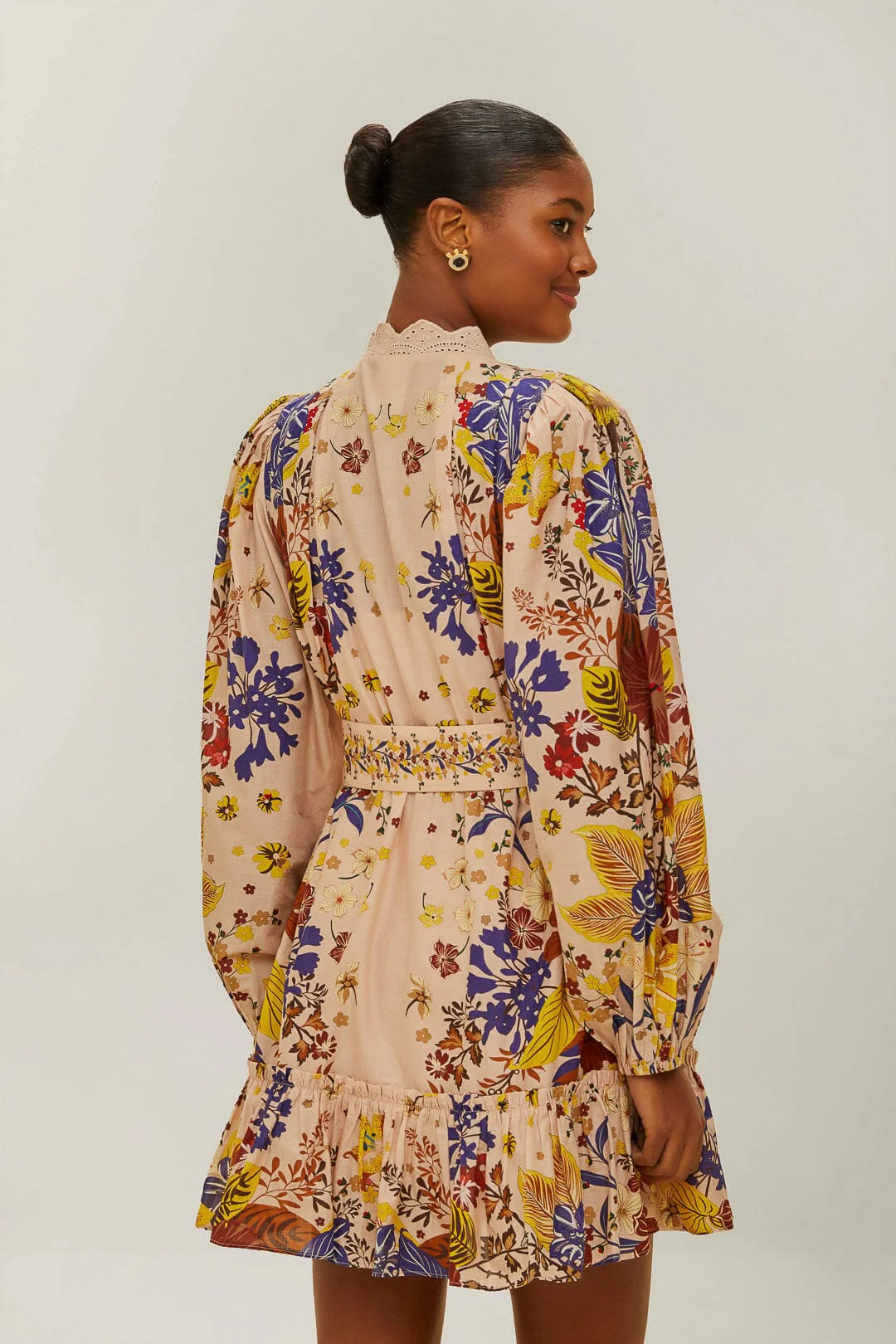 Farm Rio Floral Print Mini Dress - Women's Summer Boho Chic Dress for Beach, Vacation & Date Night
