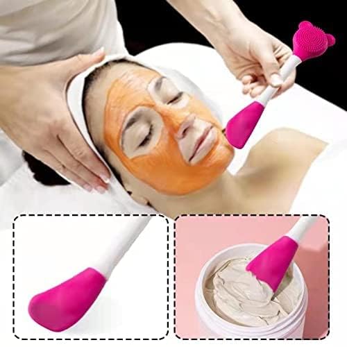 WADHWA Silicone Face Mask Applicator Brush - Soft Makeup Beauty Tool for Mud, Clay, Charcoal & Cream Masks - Pack of 2 - Perfect for Spa, Home Skincare & Professional Facial Treatments