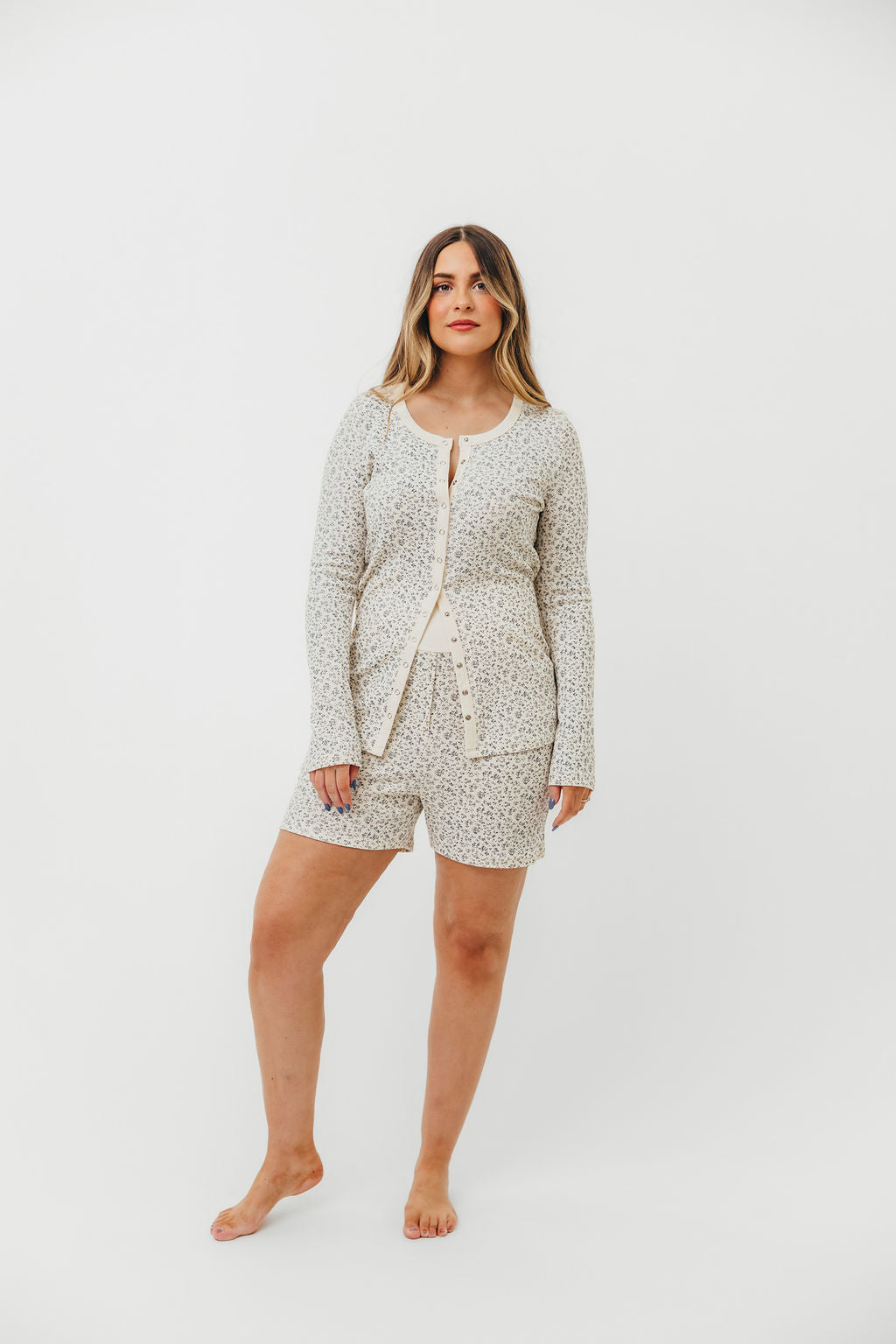 Rori Maternity Pajama Set - Soft Ivory Nursing Sleepwear for Pregnant Women | Bump Friendly Comfort for Nighttime & Breastfeeding