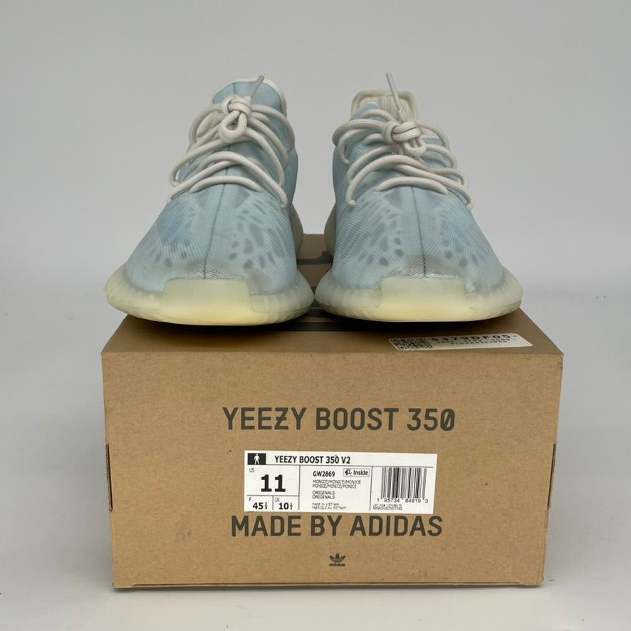 Adidas Yeezy 350 V2 Mono Ice Sneakers - Men's Size 11 & Women's Size 12.5 (GW2869) | Boost Comfort for Running, Gym & Casual Wear